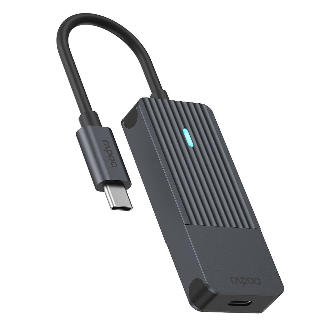 Rapoo USB-Adapter »UCH-4002 USB-C Hub, USB-C auf USB-C, Grau« USB-C zu USB-C 17 cm