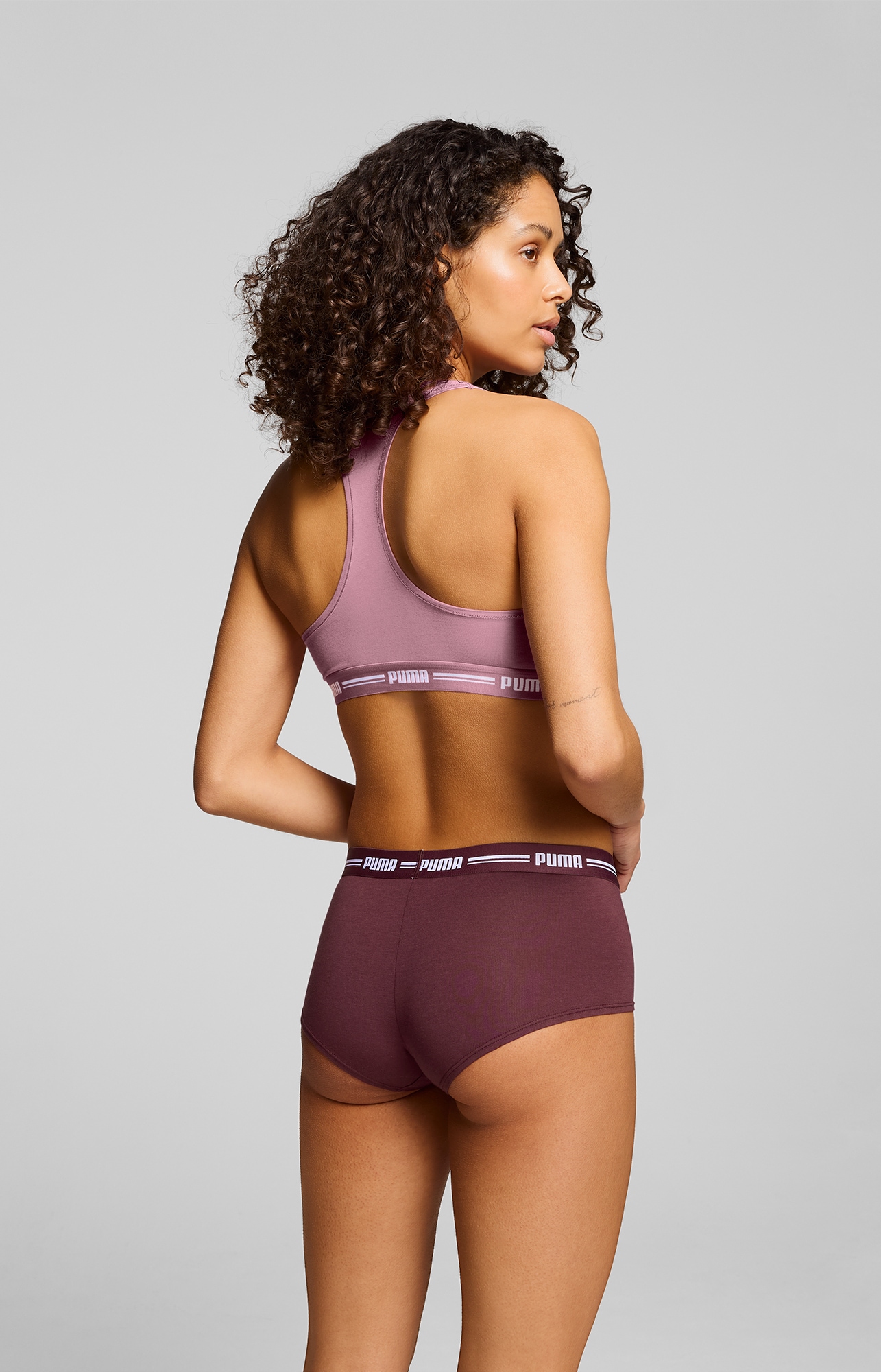 PUMA Panty »PUMA WOMEN MINI SHORT 2P PACK«, (Packung, 2er Pack), mit markantem Logo-Bund