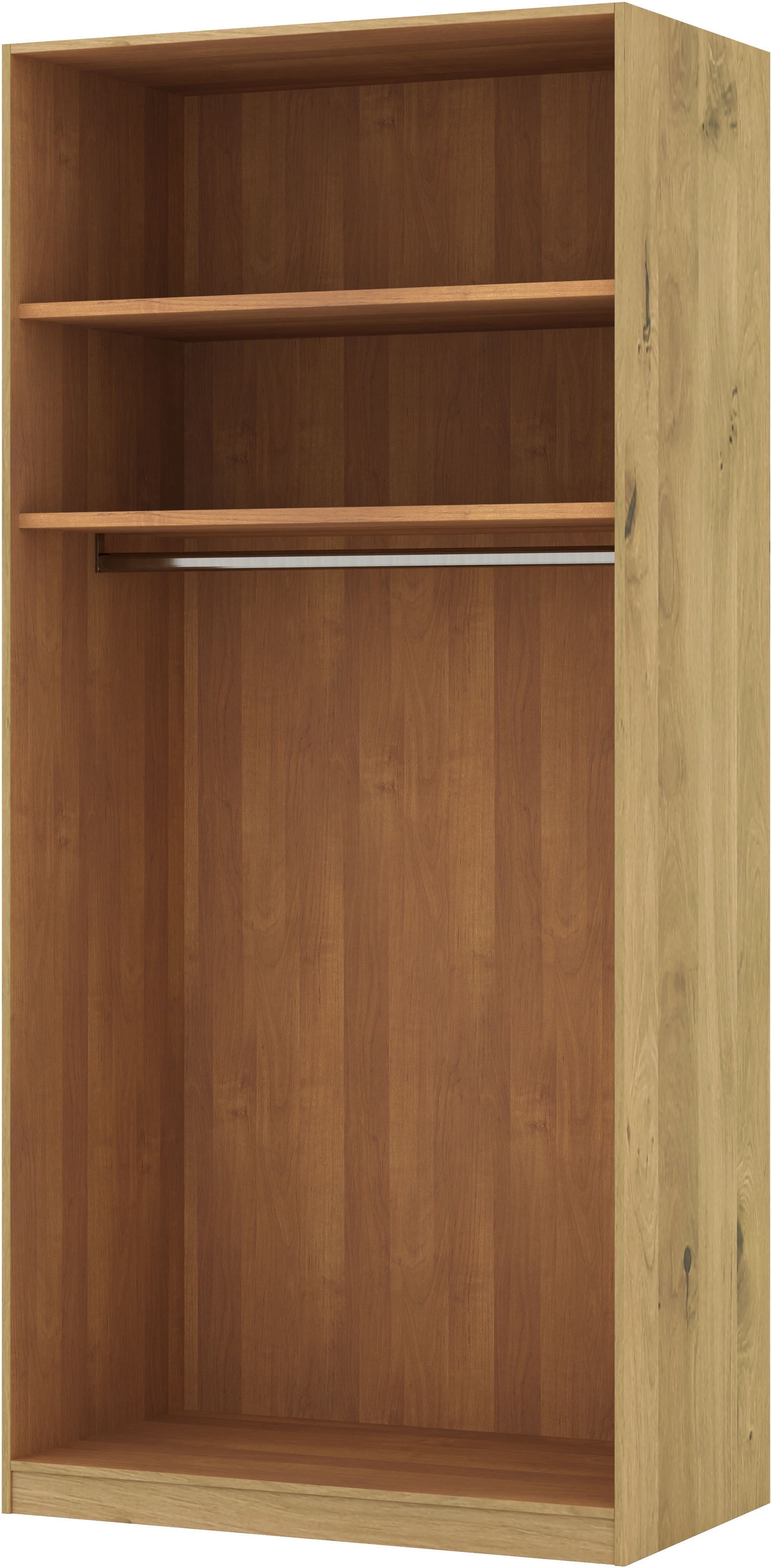 Musterring Drehtürenschrank »Savona, Kleiderschrank, Schrank, Garderobe, teilmassiv Eiche«, (mit Türdämpfern, in 5 Breiten & 2 Höhen, extra Böden, MADE IN GERMANY), Türen in Bianco-Eiche massiv, mit Querriegel, verschiedene Größen