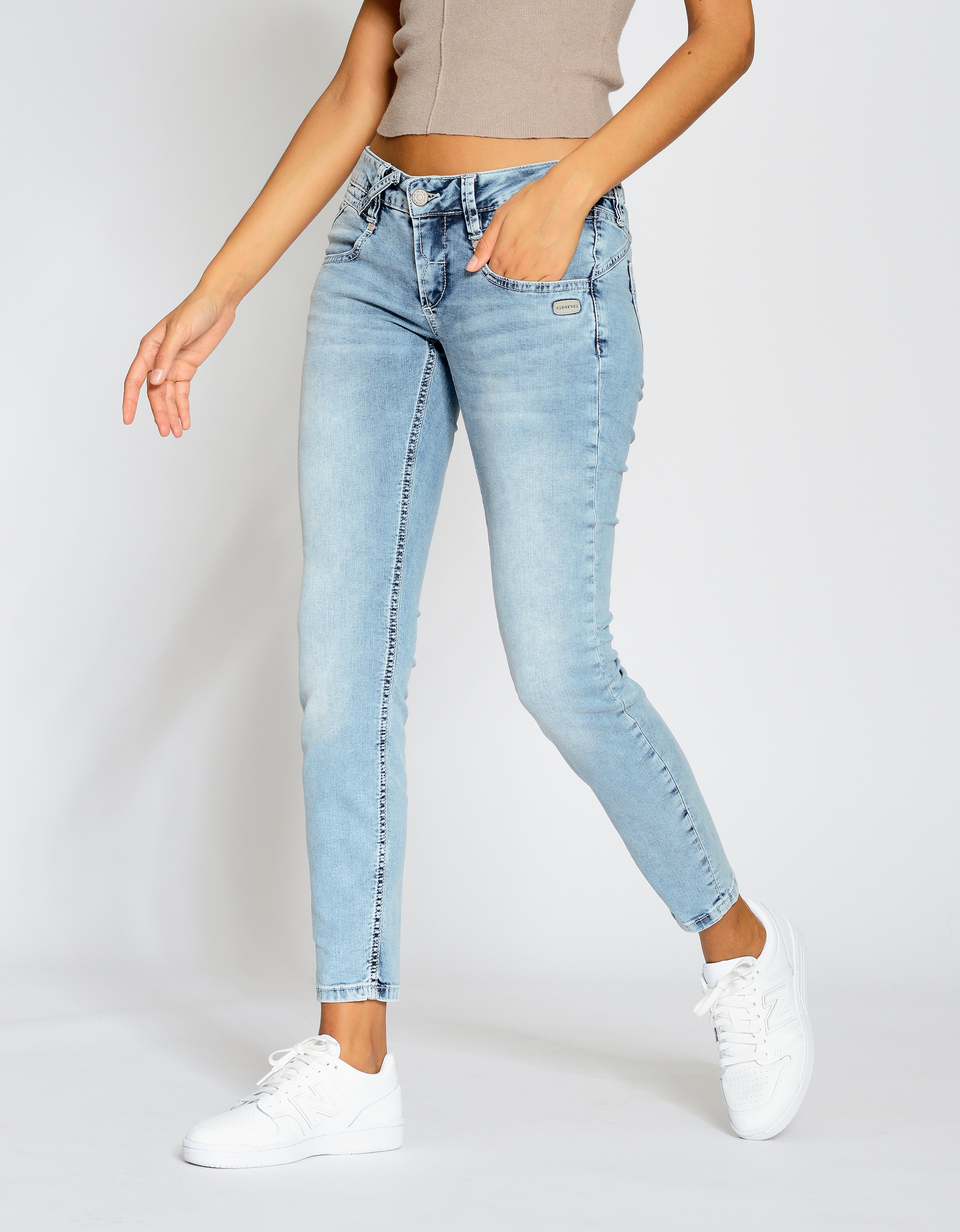 GANG Skinny-fit-Jeans »94NENA CROPPED«, aus besonders weicher Denim Qualität