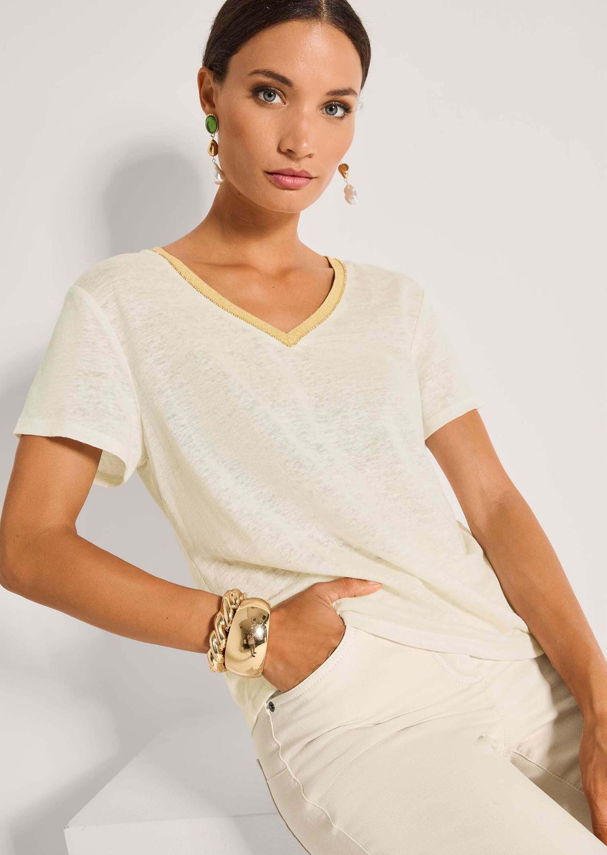 MADELEINE Kurzarmshirt »Shirt Leinenshirt«