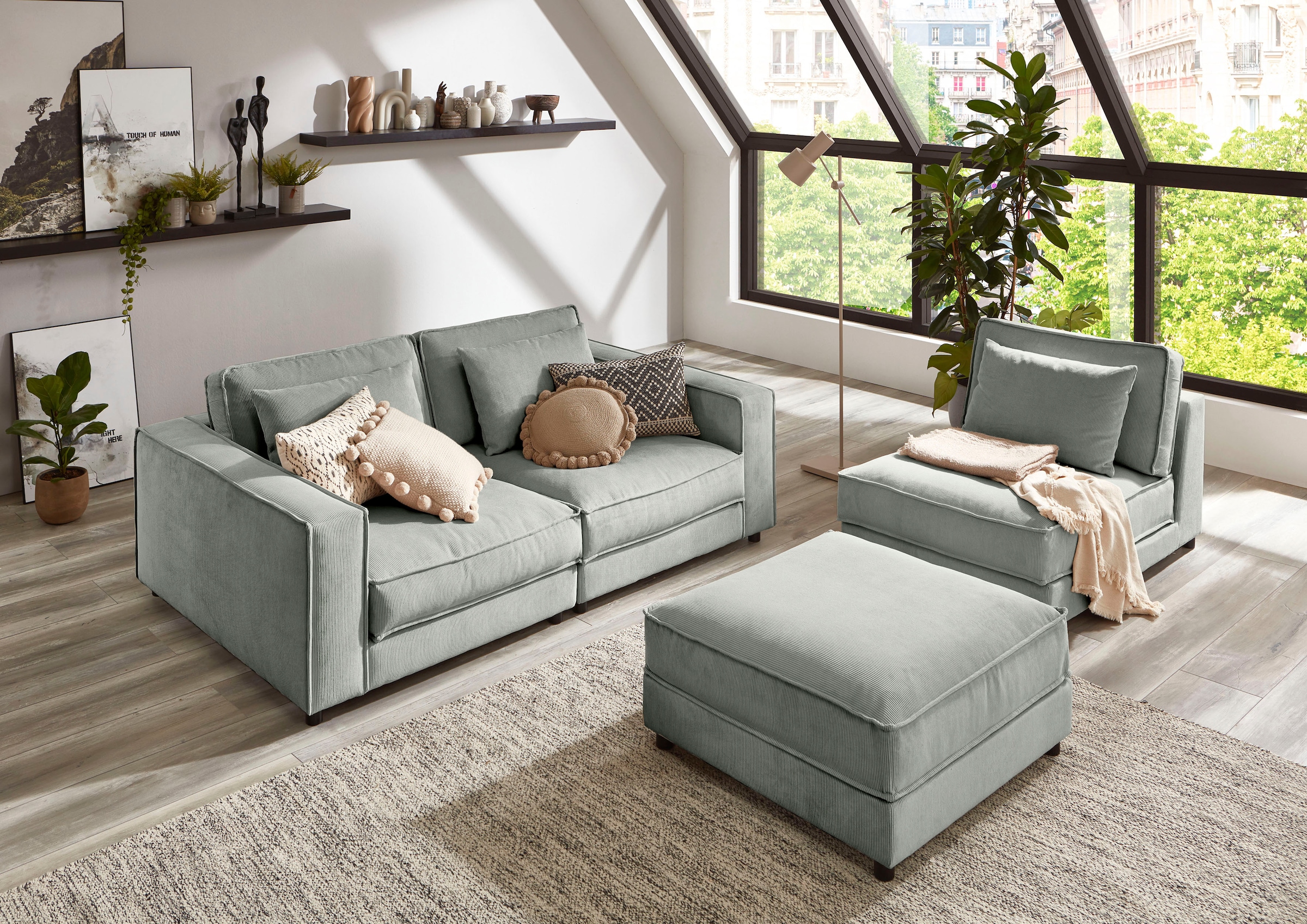 frei Cord-Bezug, mit Wellenunterfederung mit home collection bestellen BAUR XXL-Sessel stellbar, »Valan«, | ATLANTIC XXL-Sitzfläche,