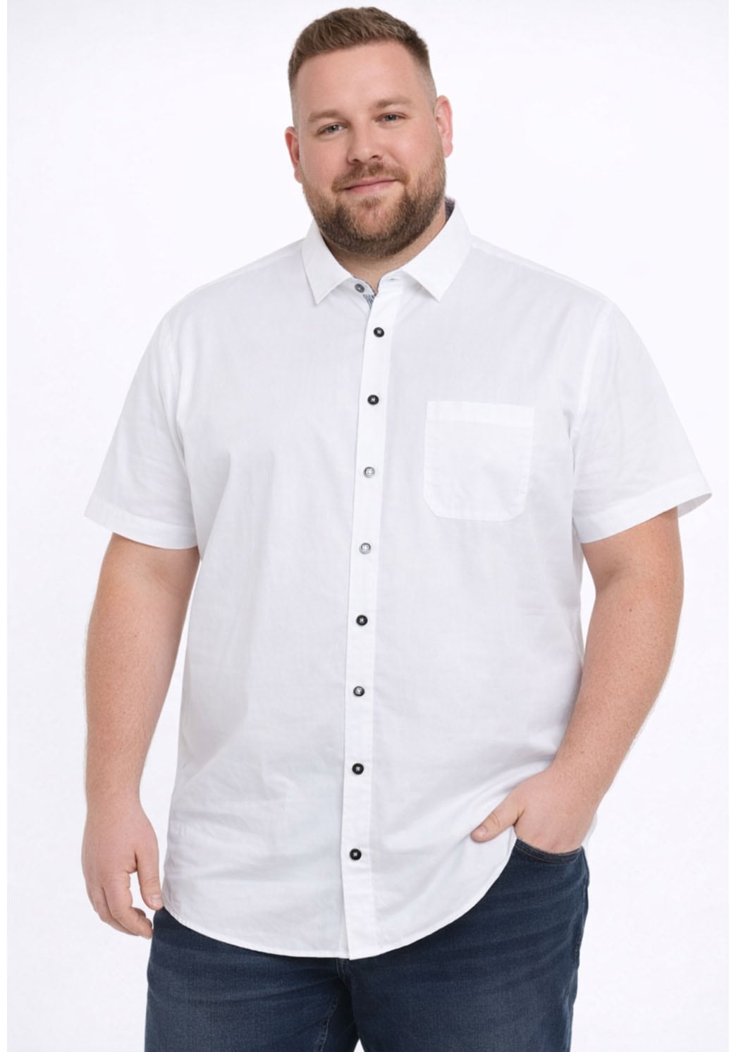 Mans World Plus Kurzarmhemd "Große Größen" Kurzarm, für verschiedene Anlässe, aus Baumwolle und Polyester