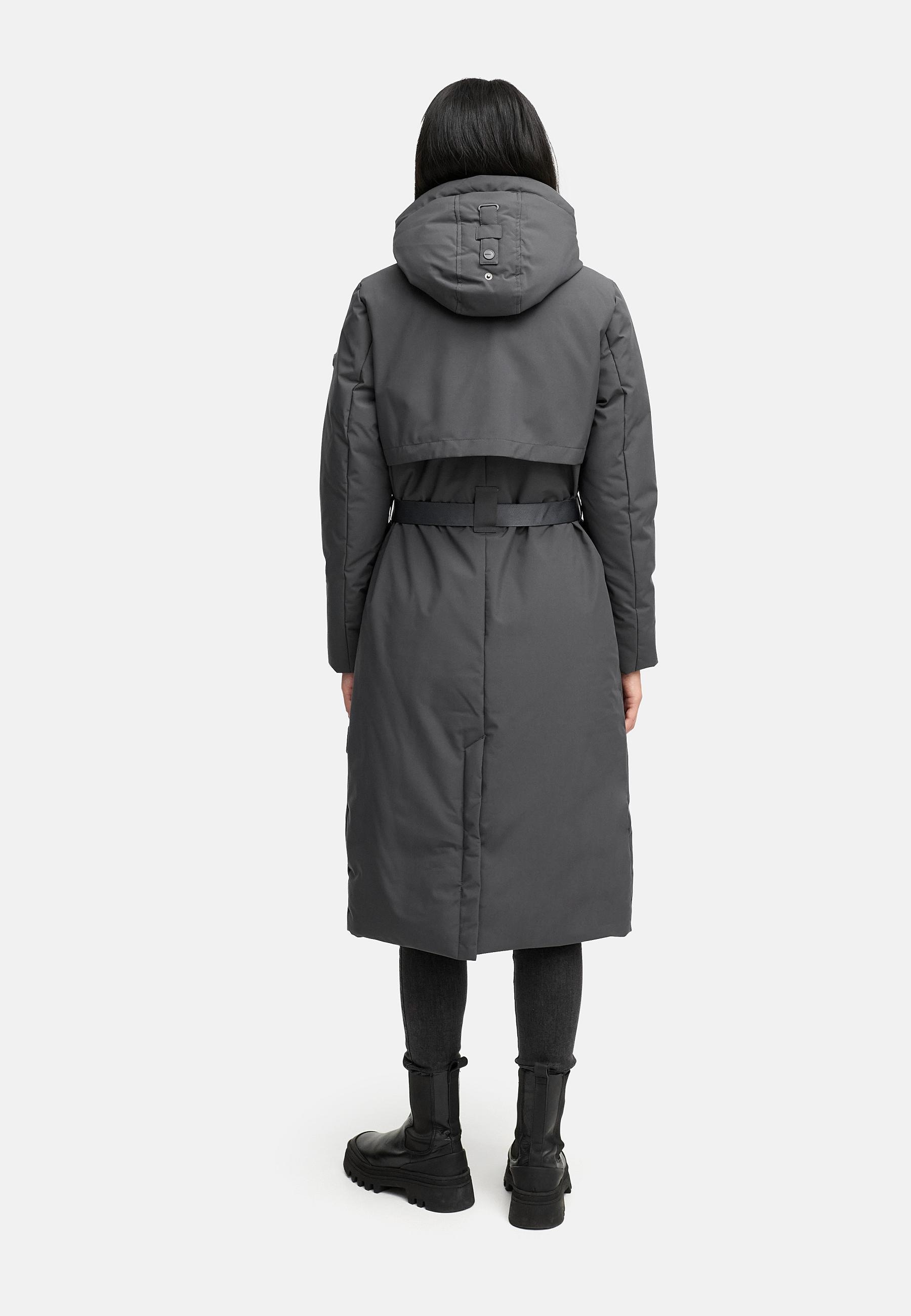 Navahoo Wintermantel »Waldbummler 14«, Wasserdichter Winterparka mit Kapuze und Taillengürtel