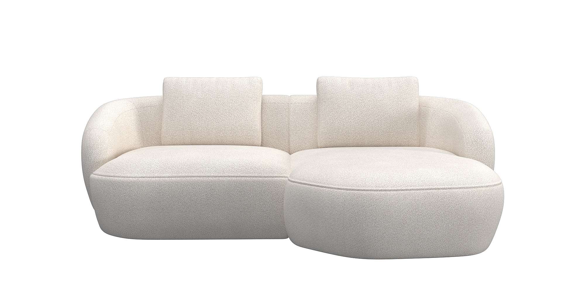 Sofa »Torino ovali L-Form Sofa-Ecke su gulimasis krėslas Longchair-Sofa« moderni organisches Sofa-Design Šaltų putų poliretano čiužinys Wellenunterfederung