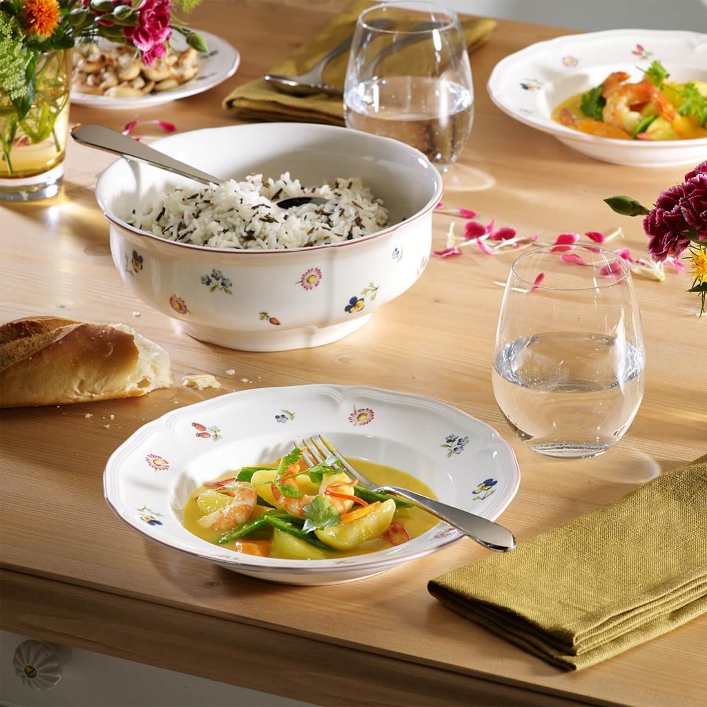 Villeroy & Boch Suppenteller »Suppenteller Petite Fleur ø 22,8 cm 6er Set weiß« Spülmaschinengeeignet, Mikrowellengeeignet