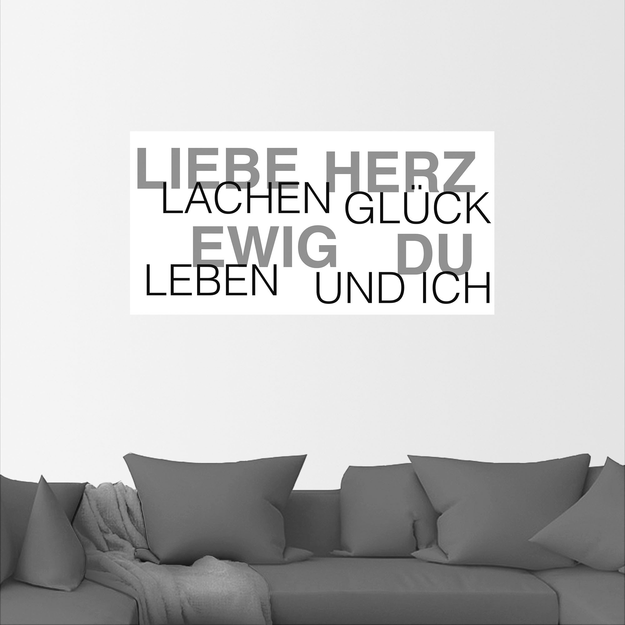 Artland Wandbild "Liebe Statement Bild", Sprüche & Texte, (1 St.), als Alub günstig online kaufen