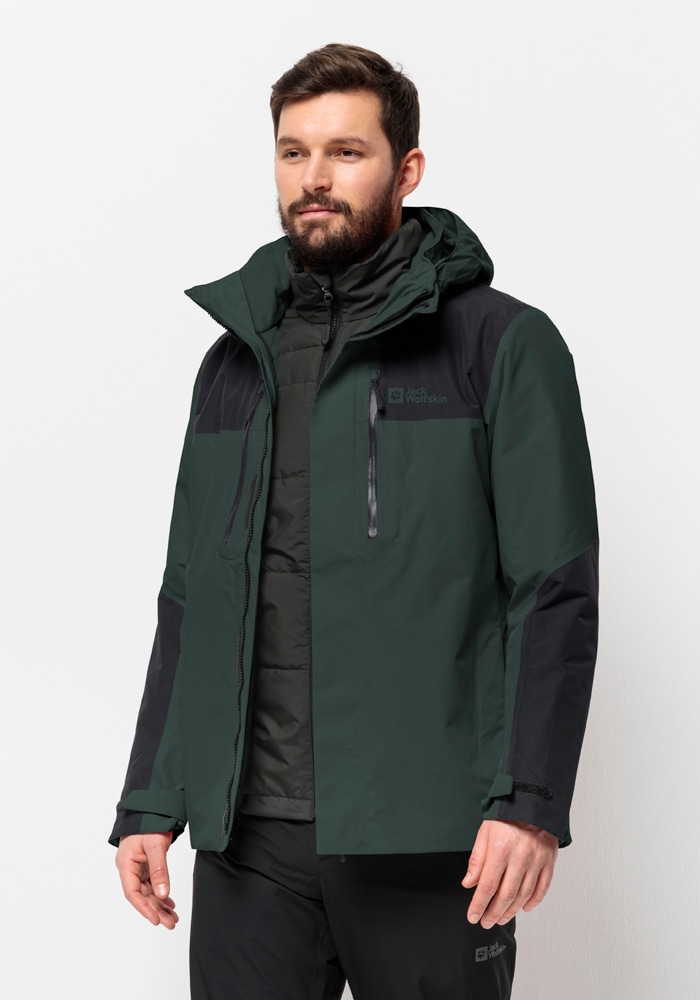 Jack Wolfskin 3-in-1-Funktionsjacke "JASPER 3IN1 JKT M", (2 teilig), mit Kapuze