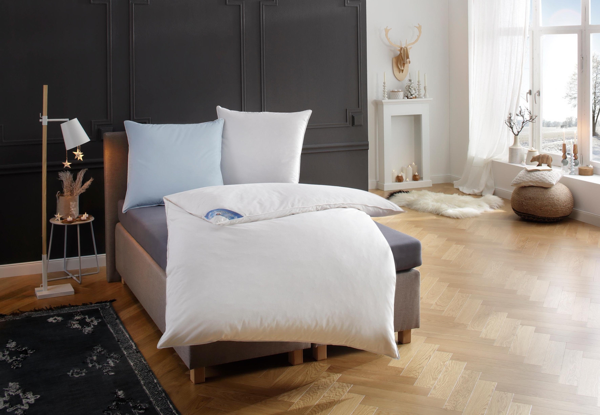 RIBECO Federbettdecke "Leon, Ballonbettdecke 135x200" extrawarm Füllung 100 günstig online kaufen