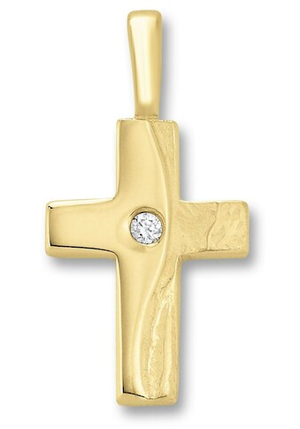 ONE ELEMENT Kreuzanhänger »Kreuz Anhänger Kreuz aus 333 Gelbgold und Zirkonia«, Kreuz kaufen