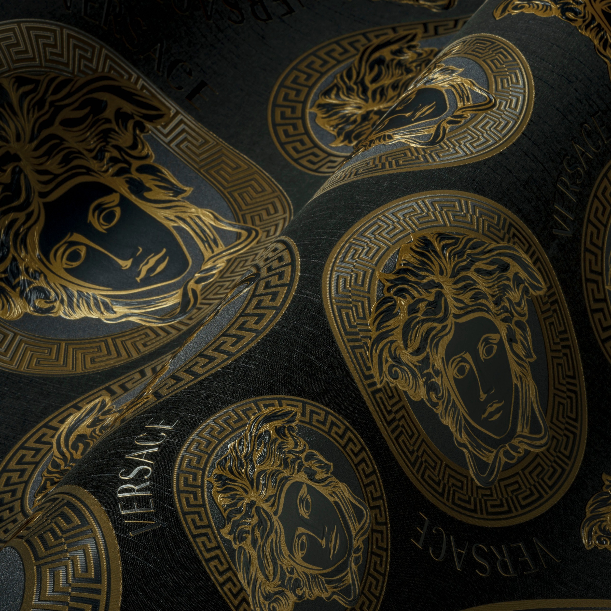Versace Vliestapete »Wallpaper Versace 5 Medusakopf«, leicht glänzend, Designertapete