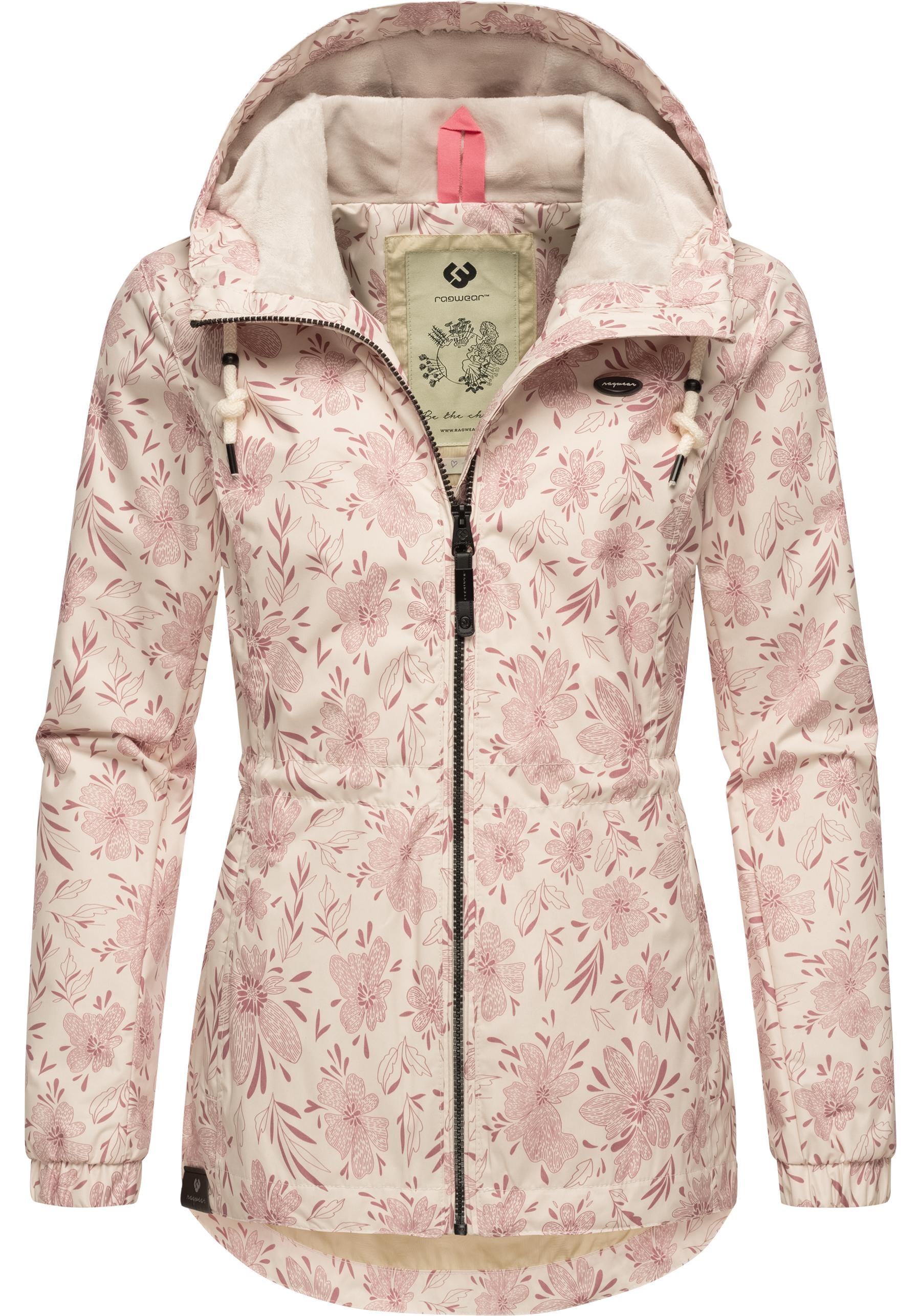 Ragwear Outdoorjacke »Dankka Spring«, mit Kapuze, stylische Damen Übergangsjacke mit floralem Allover-Print