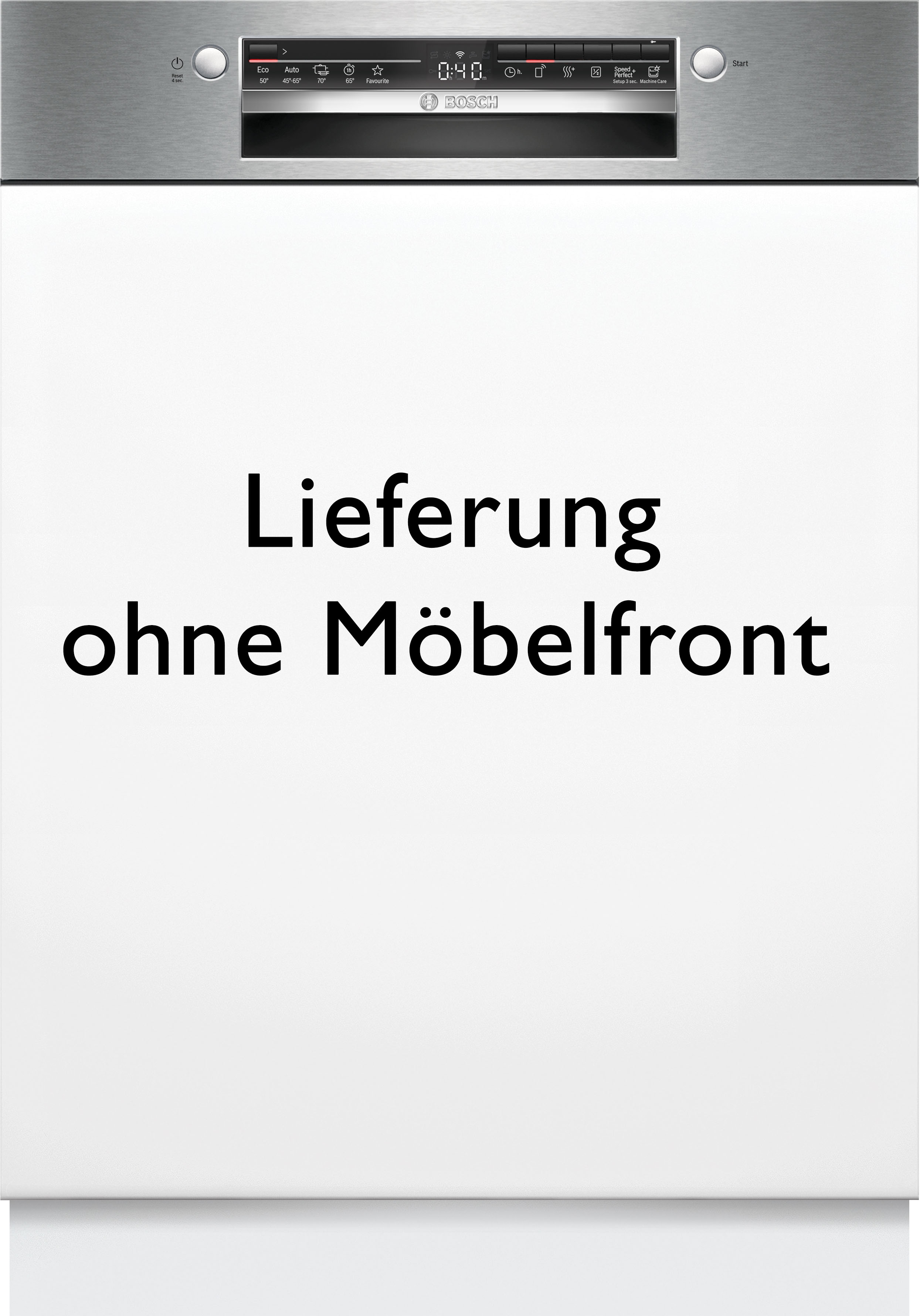 BOSCH teilintegrierbarer Geschirrspüler Serie 2 "SMI2HVS06E" 14 Maßgedecke Smarter Smart Start & flexibler, höhenverstellbarer Rackmatic-Korb
