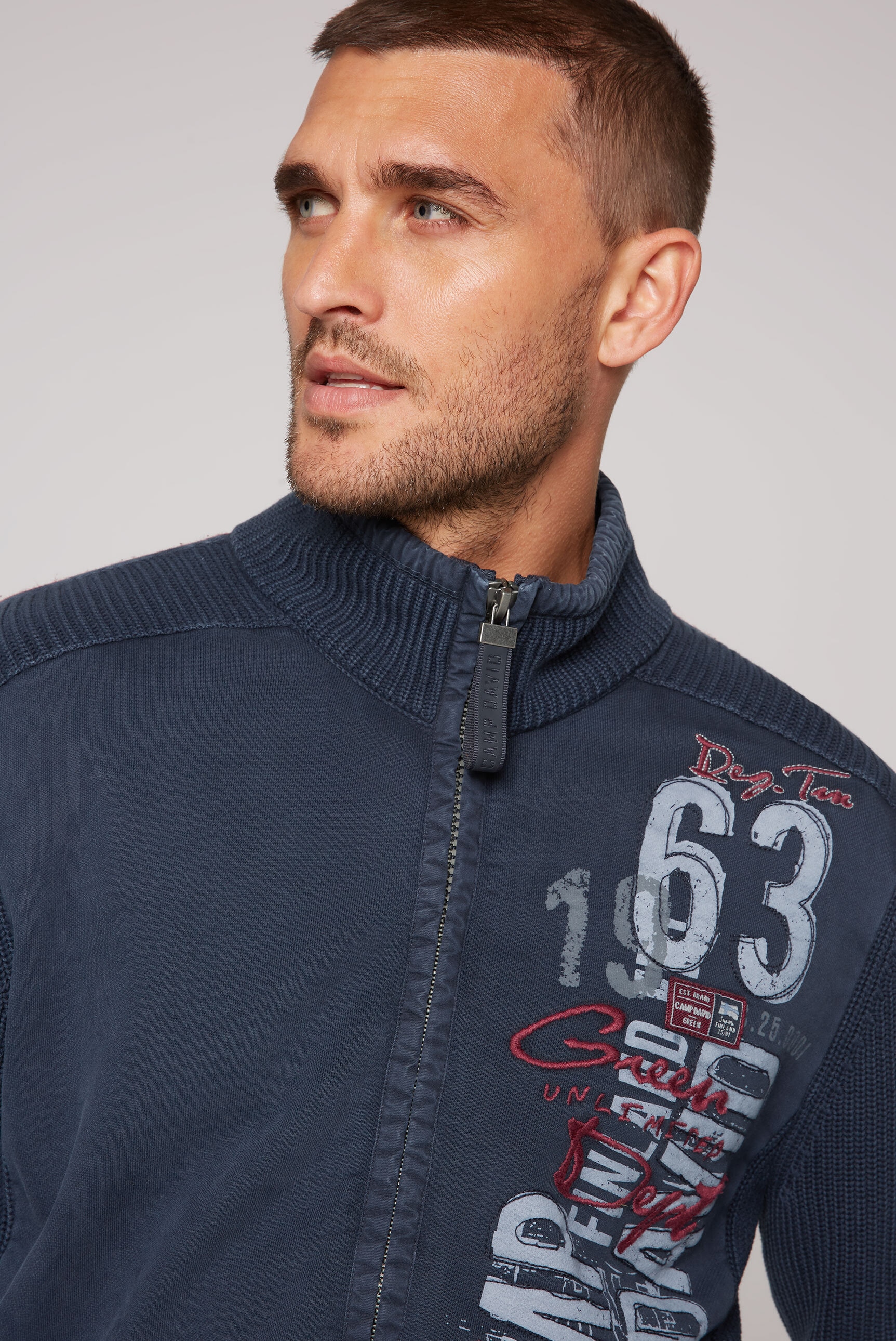 CAMP DAVID Strickjacke, aus Baumwolle