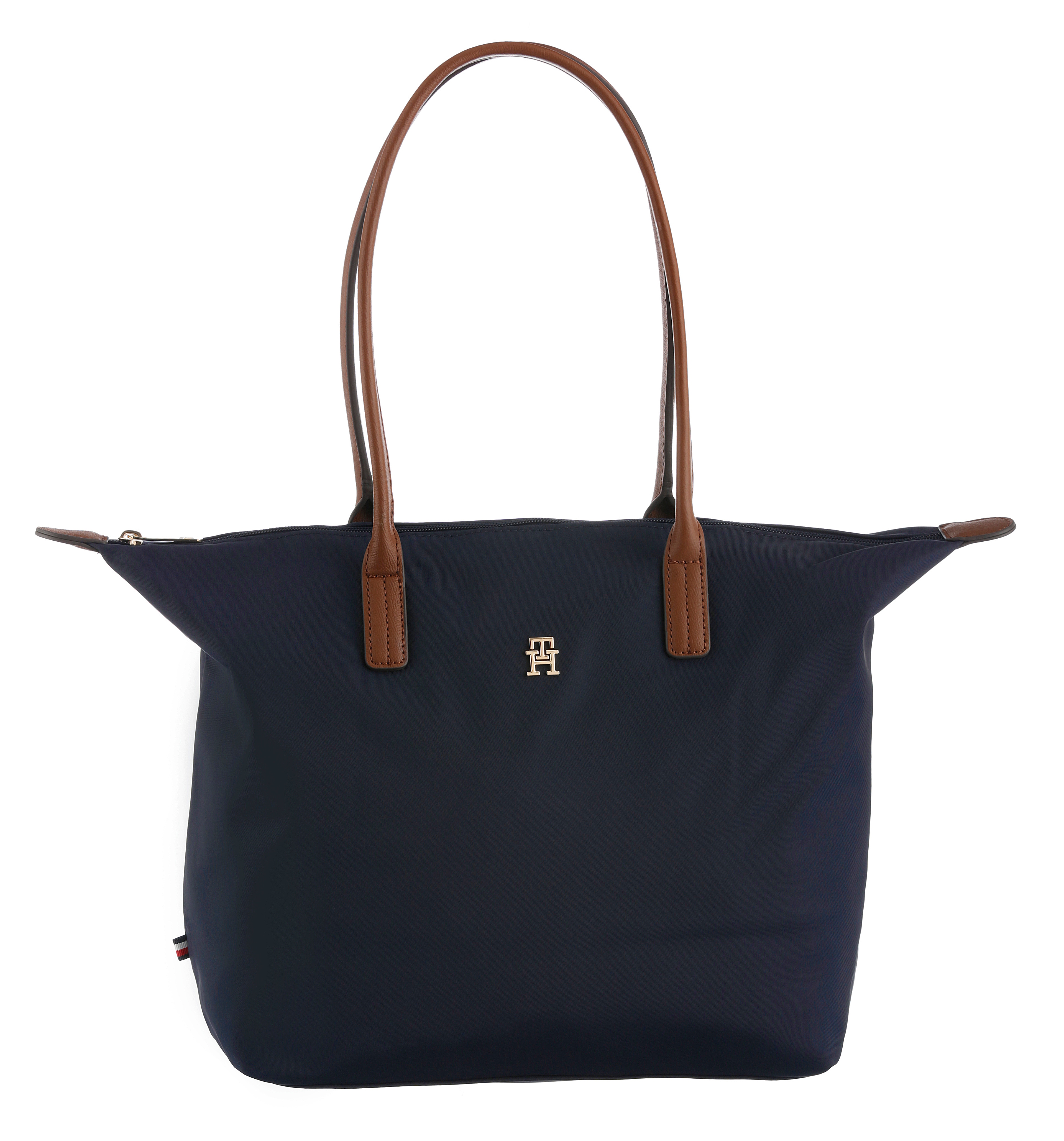 Tommy Hilfiger "POPETTE TOTE" Damen Handtasche, Schultertasche mit kontrastfarbigen Henkeln