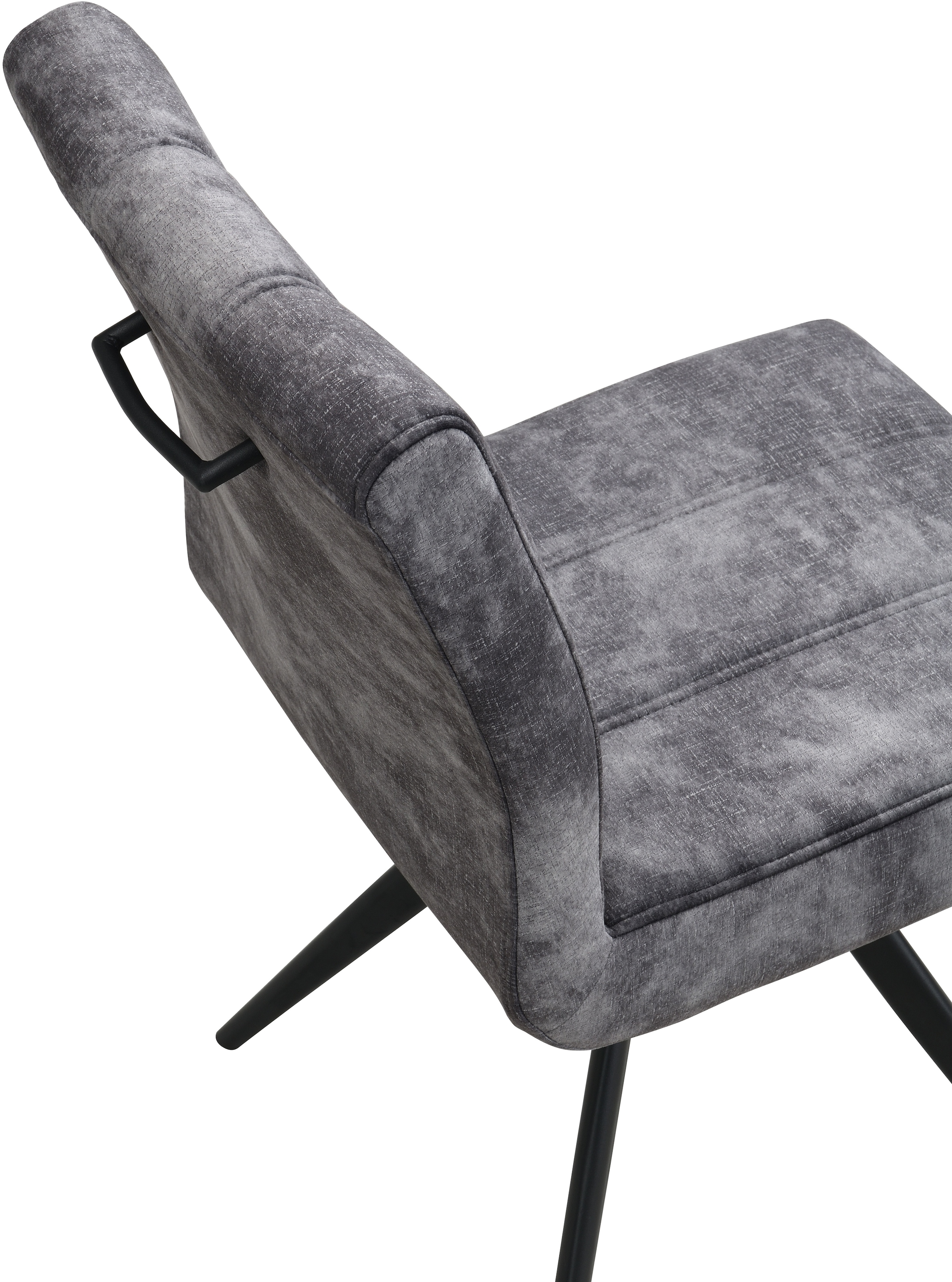 HELA Drehstuhl »PORTO« (Set) 1 Stk.4-Fuß, 360° drehbar, Federkorb, Vintage Velvet Optik, mit Griff