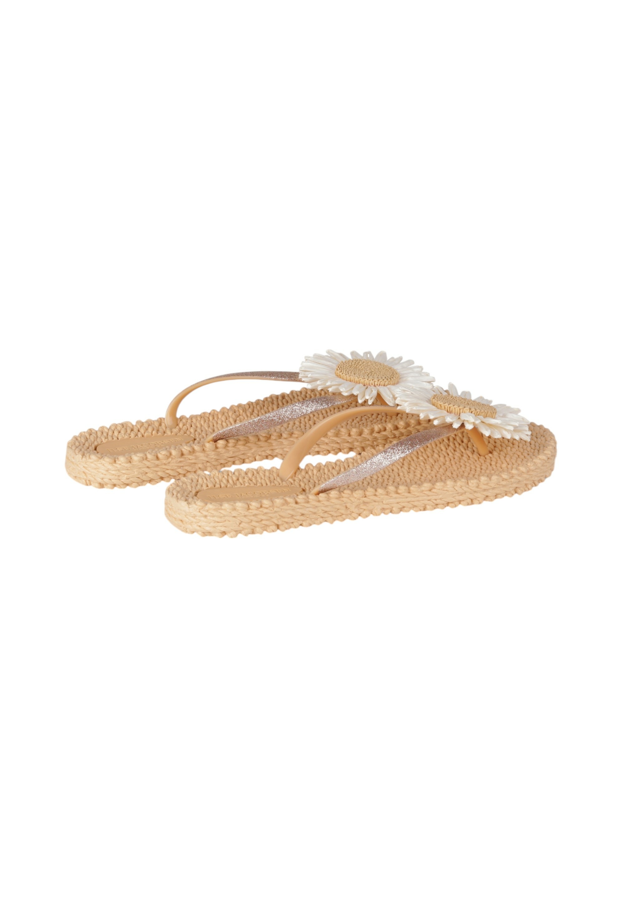 Ilse Jacobsen Zehentrenner »CHEERFUL16F«, Flexibler Zehentrenner, Luftgummi, Massagesohle, Glitzer, Blume