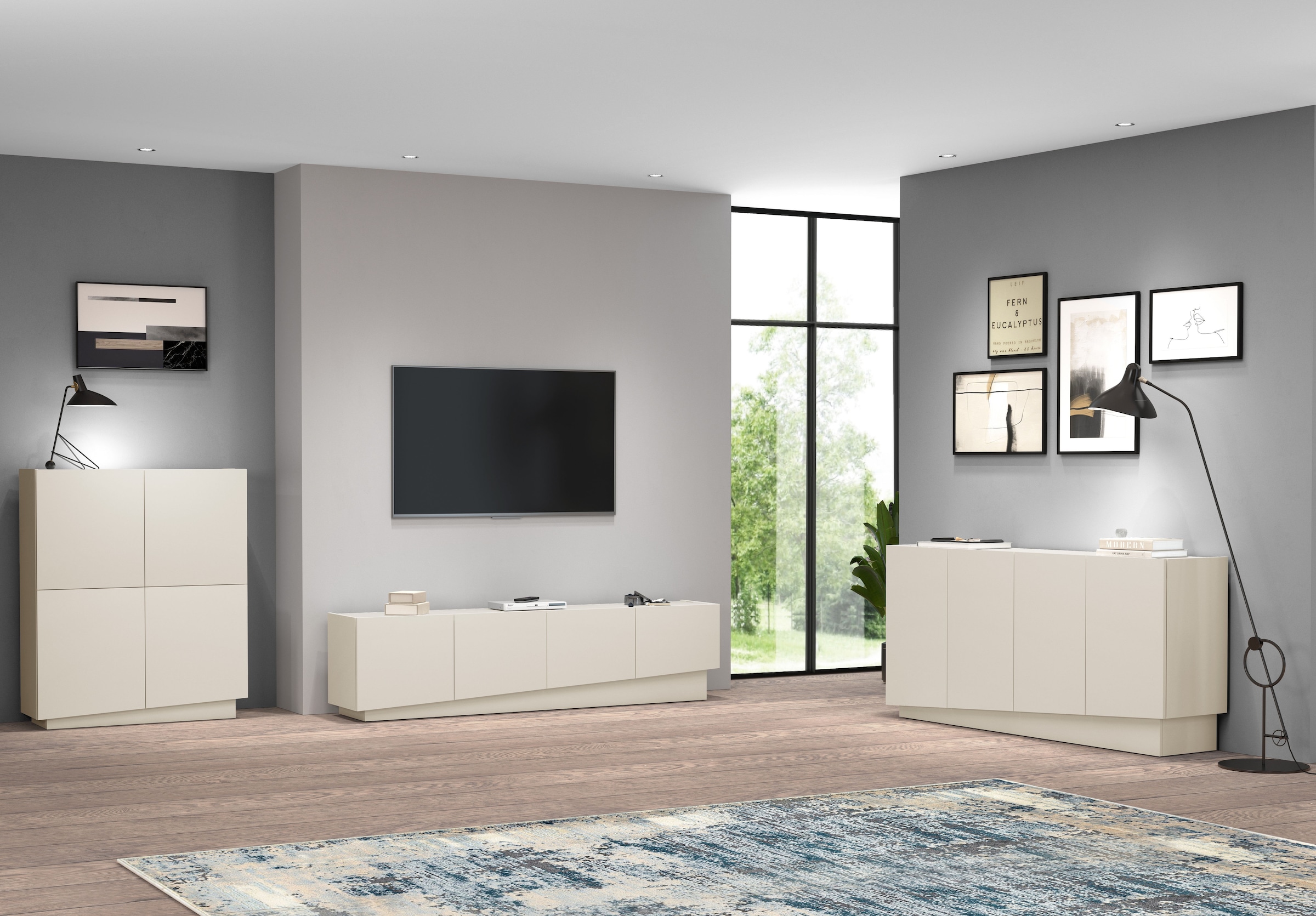 INOSIGN Highboard »VELA, Highboard, Höhe 120 cm,Design mit schrägen Türen«, (1 St.), Made in Italy, Maße-B/T/H: 100x35x120,hohes Sideboard,Anrichte,Kommode