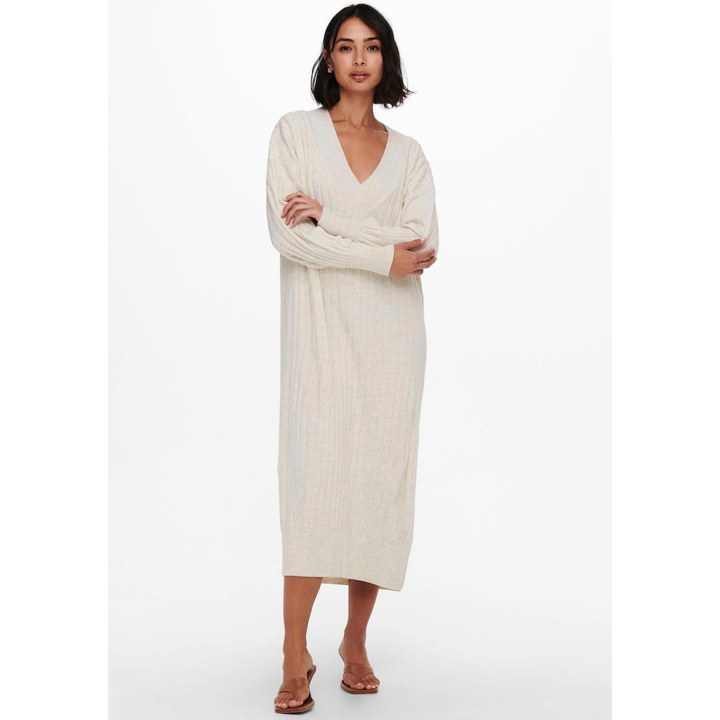 ONLY Strickkleid »ONLNEW TESSA L/S MIDI V DRESS«