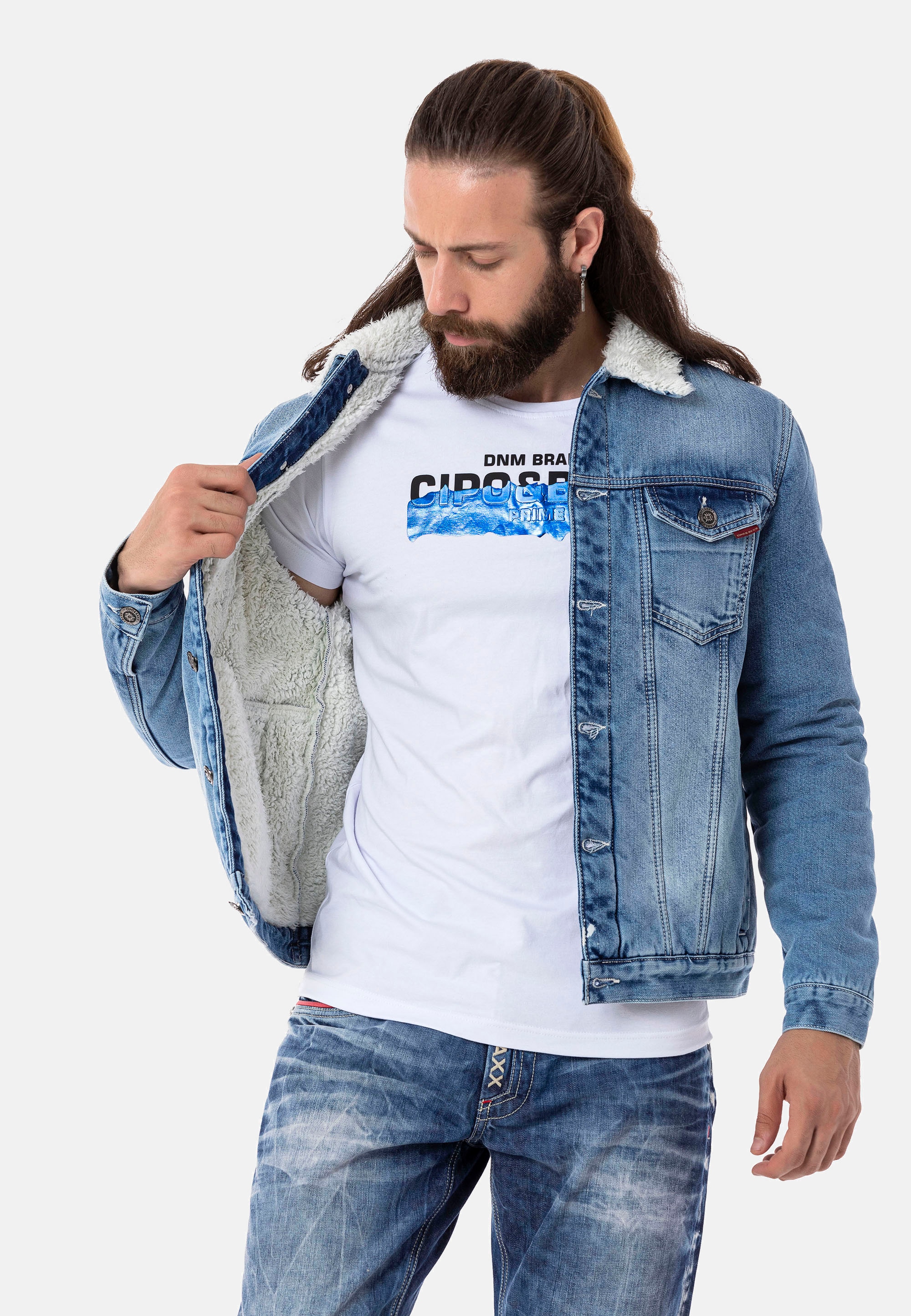 Jeansjacke, mit weichem Plüschfutter