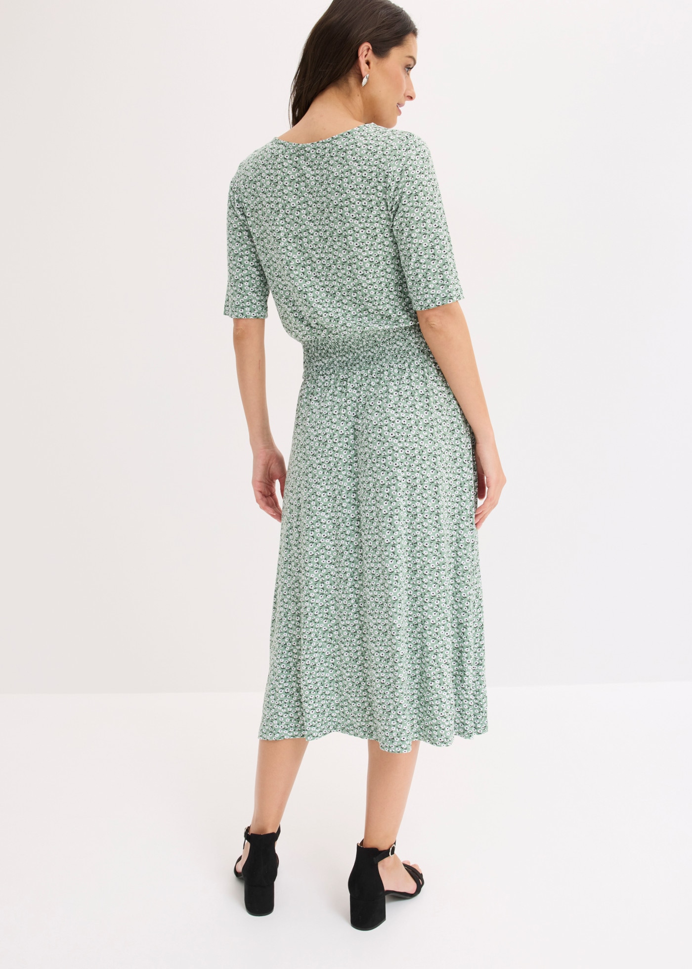 bonprix Jerseykleid »Jerseykleid aus Viskose-Mix« für sommerliche Tage, aus Viskose und Elasthan, Kurzarm-Design