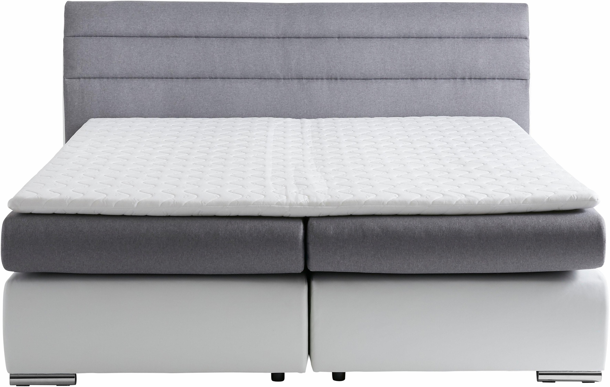 Places of Style Boxspringbett »Luna«, in Struktur-/Kunstleder-Mix, Überlänge 220 cm, bis zu 3 Härtegrade
