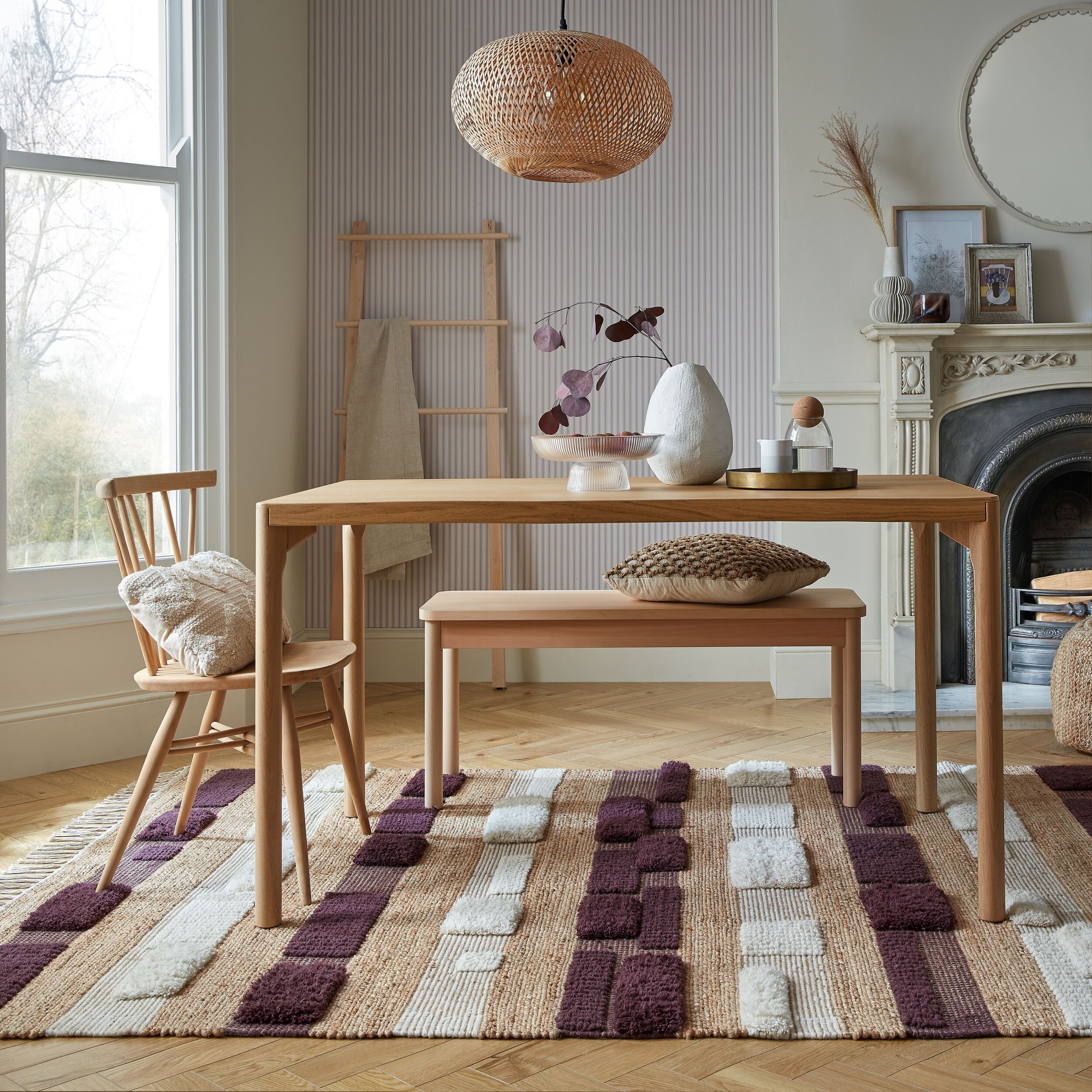 FLAIR RUGS Teppich "Medina Blocks, mit abstrakten Linien" rechteckig 22 mm Höhe aus Jute/-und Wollmischung, mit Hoch-Tief-Struktur, gemustert