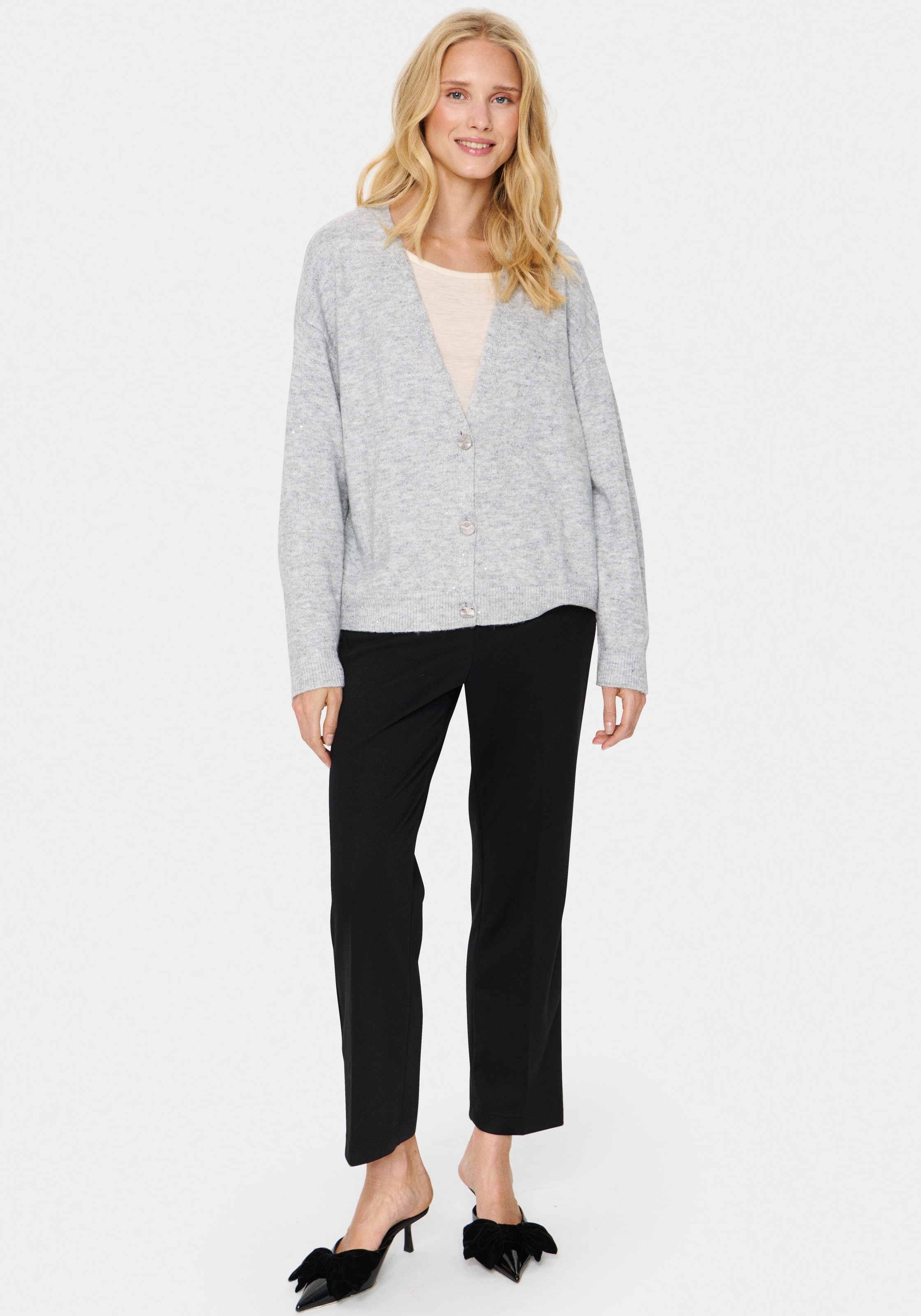 Saint Tropez Strickjacke »HayaSZ Cardigan«, aus Glitzergarn