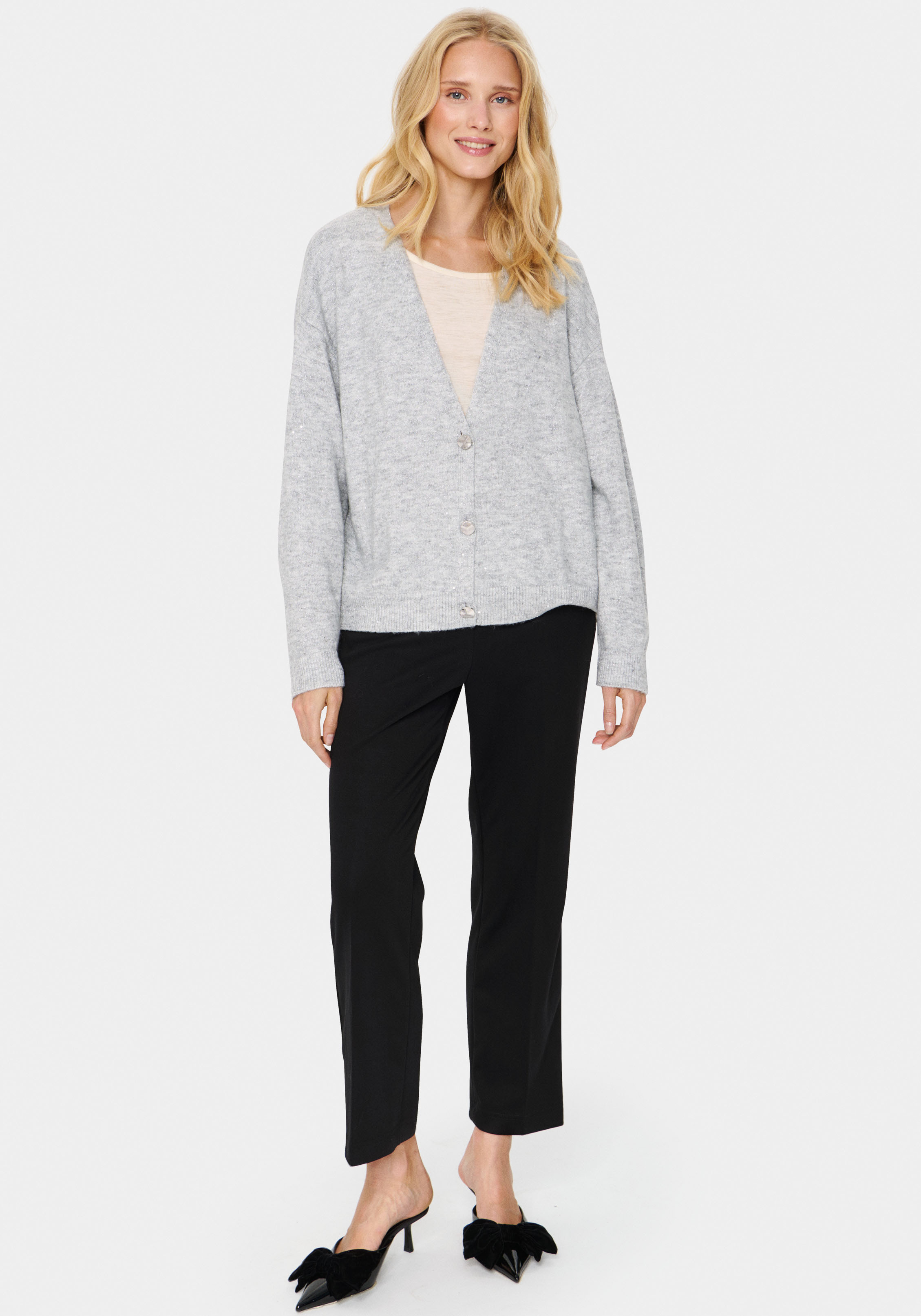Thumbnail - Saint Tropez Strickjacke "HayaSZ Cardigan", aus Glitzergarn
