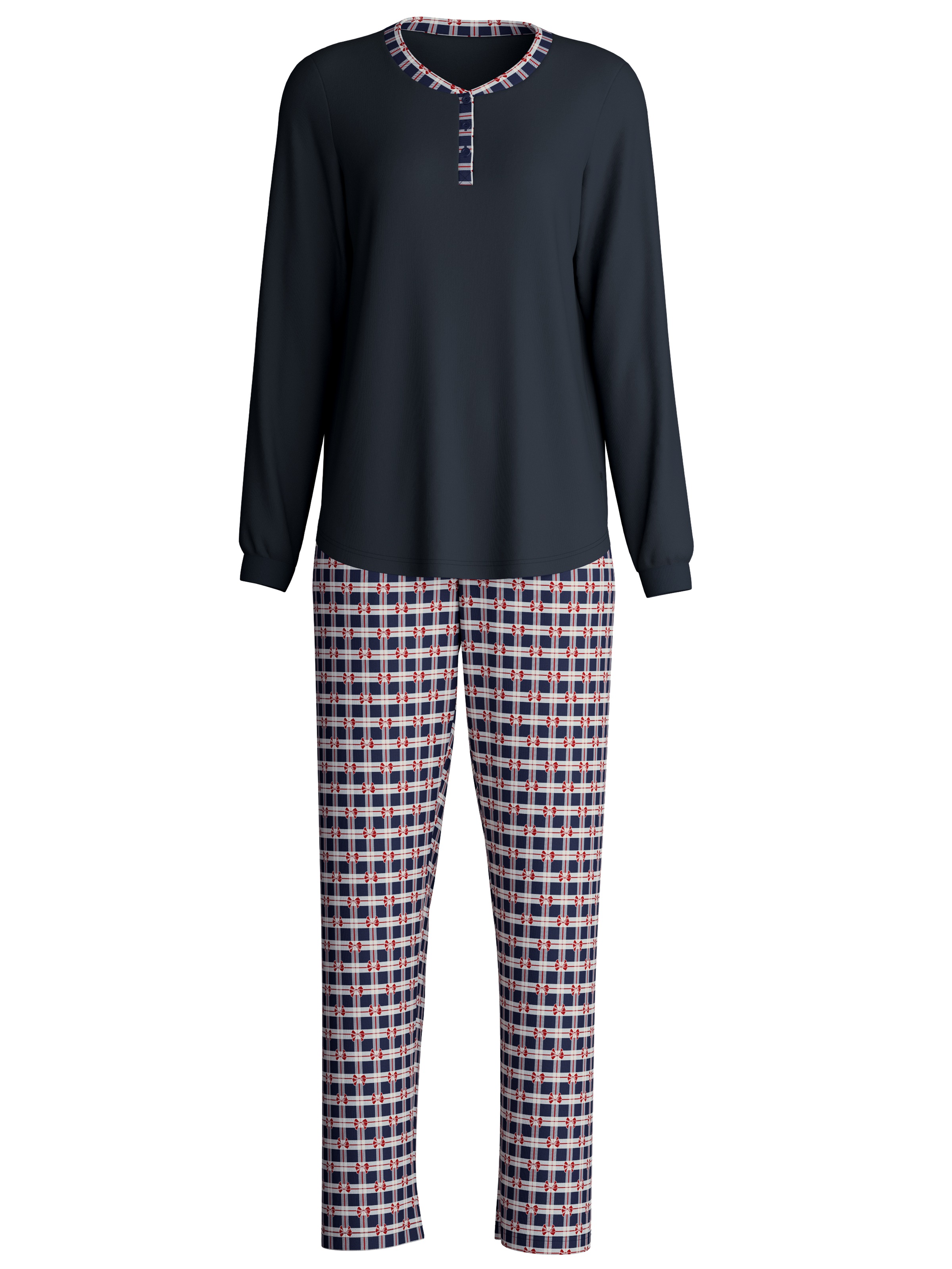 CALIDA Schlafanzug "Family & Friends" 2 tlg. Knopfleiste, Pure Cotton, Lang günstig online kaufen