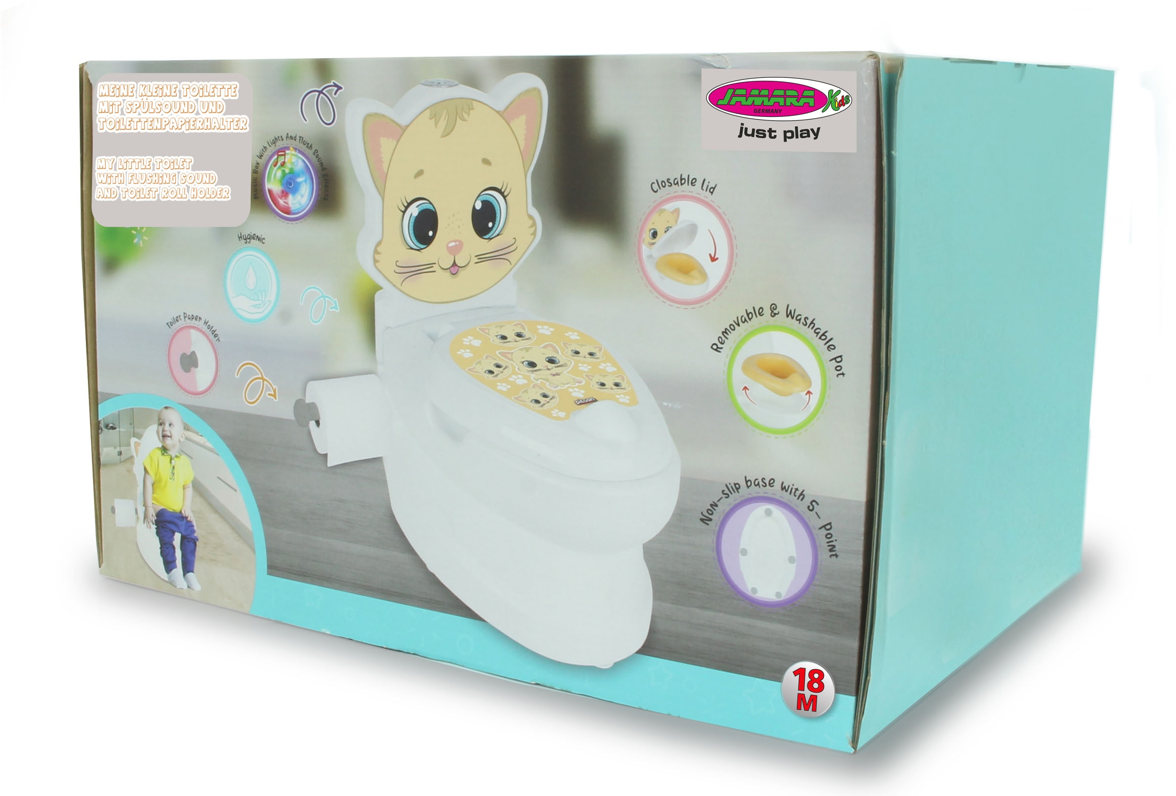 Jamara Toilettentrainer »Meine kleine Toilette, Katze«, mit Spülsound und Toilettenpapierhalter
