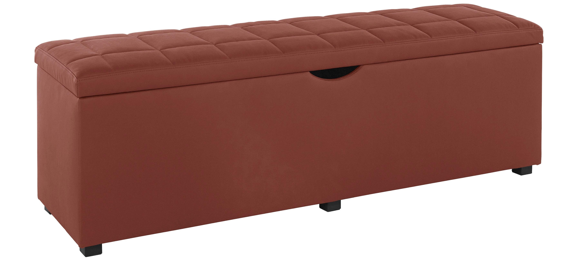 Hockerbank HOME AFFAIRE, B:120cm H:42cm T:40cm, orange, Struktur fein (100% Polyester) für Bett Classico, Piazza, Premium und Vega;Struktur (100%