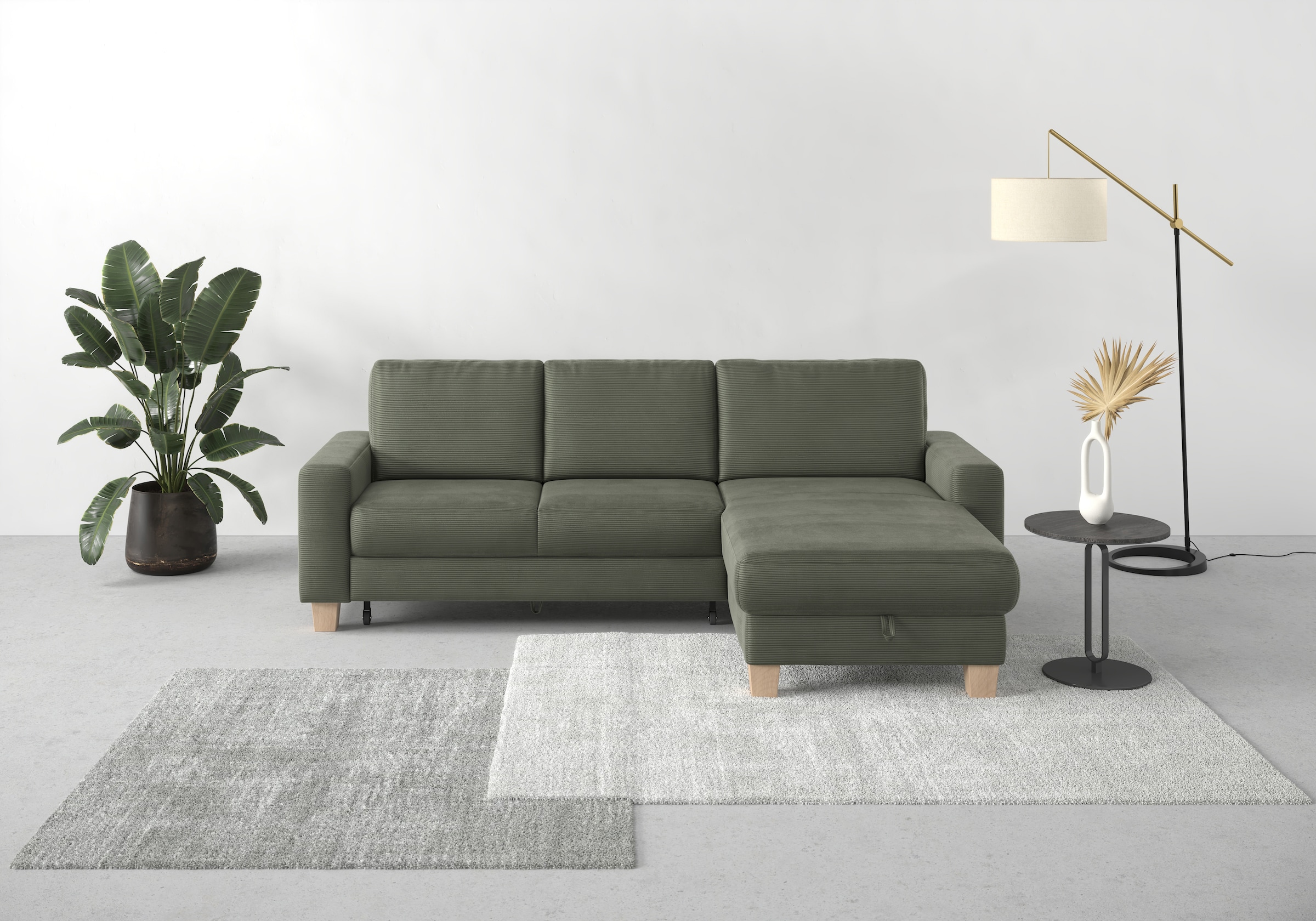 Home affaire Ecksofa "Summer L-Form" mit Recamiere, mit oder ohne Bettfunkt günstig online kaufen