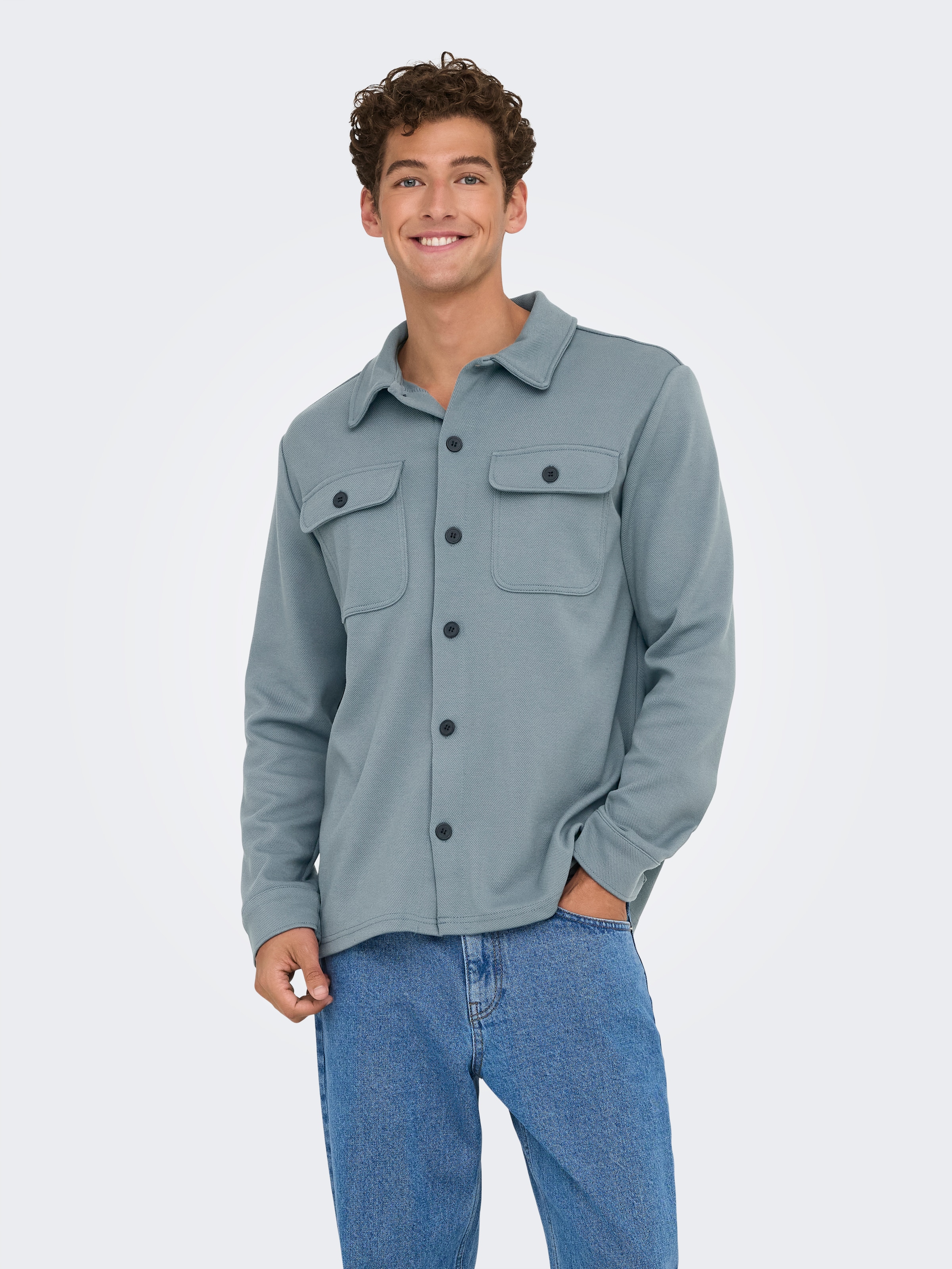 ONLY & SONS Langarmhemd "ONSNEWKODYL OVERSHIRT SWEAT NOOS" günstig online kaufen