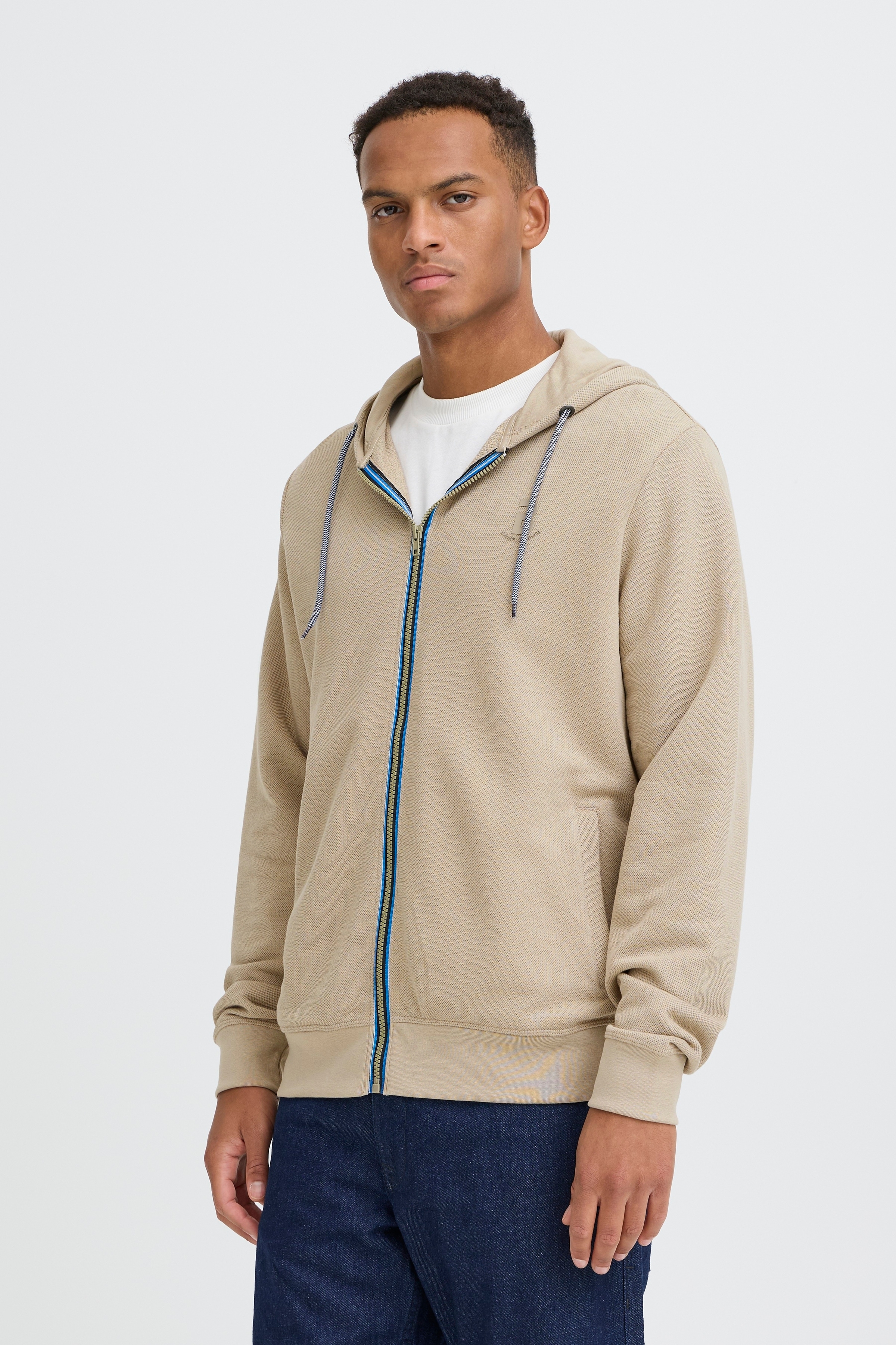 Blend Kapuzensweatshirt "BHJUMA PIQUE ZIPP SWEAT", mit Reißverschluss, aus Baumwolle und Polyester, Regular Fit