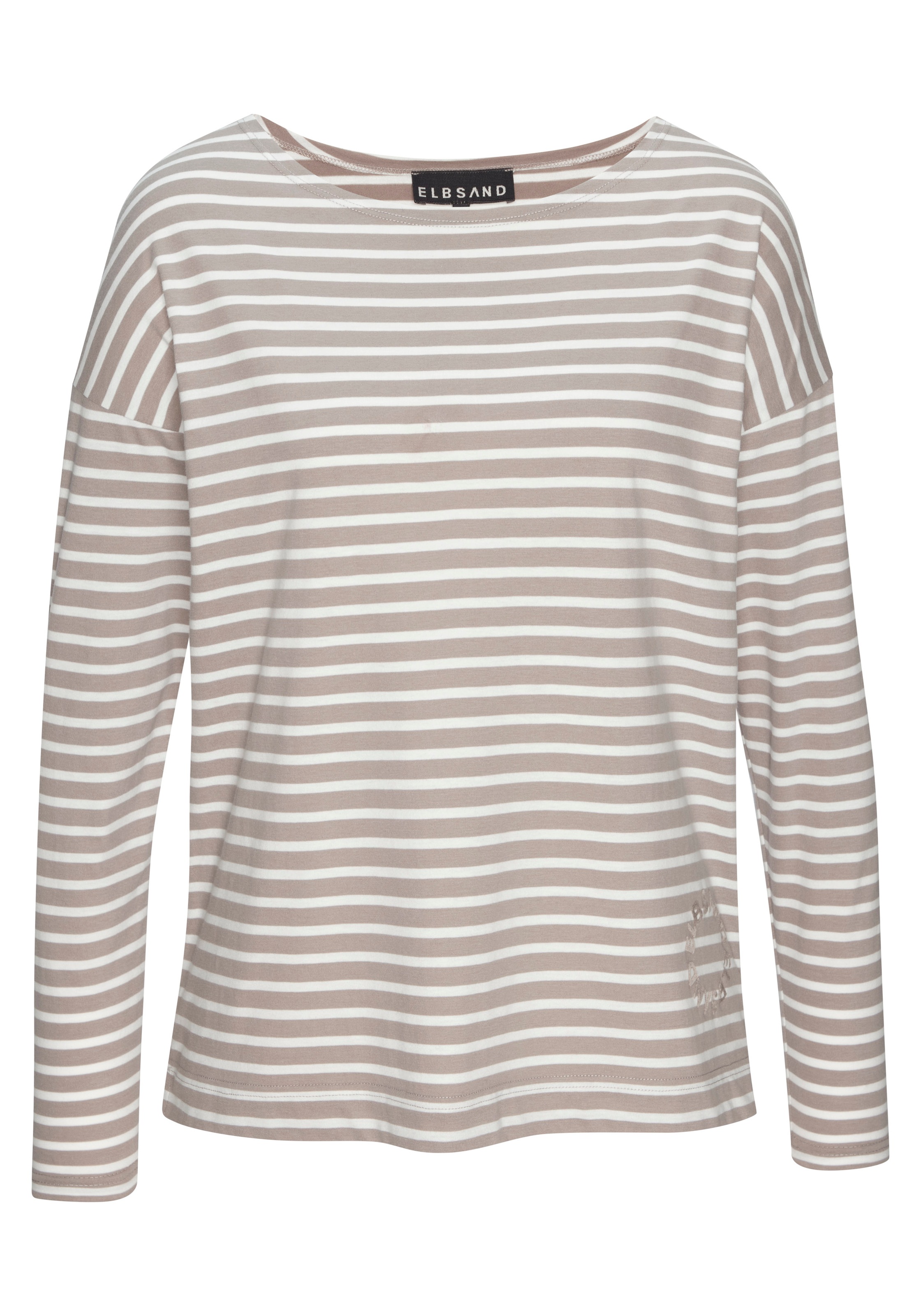 Elbsand Langarmshirt "Tooske" mit Ringelmuster, dezenter Logodruck, casual günstig online kaufen
