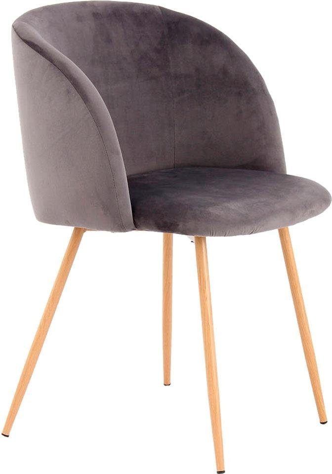 Kayoom Polsterstuhl "Stuhl Celina 110 2er-Set Grau,samtweicher Bezug in mod günstig online kaufen