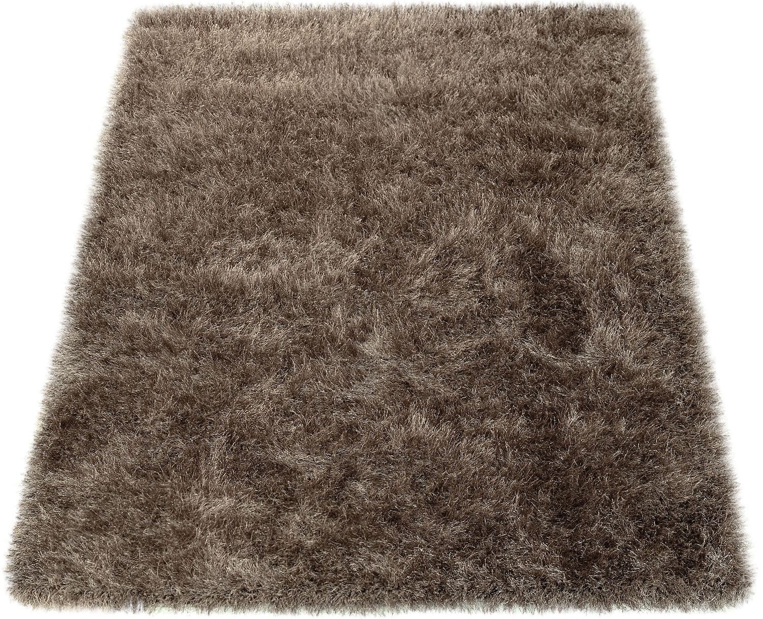 Paco Home Hochflor-Teppich "Glamour 300" rechteckig 70 mm Höhe Uni Farben, günstig online kaufen