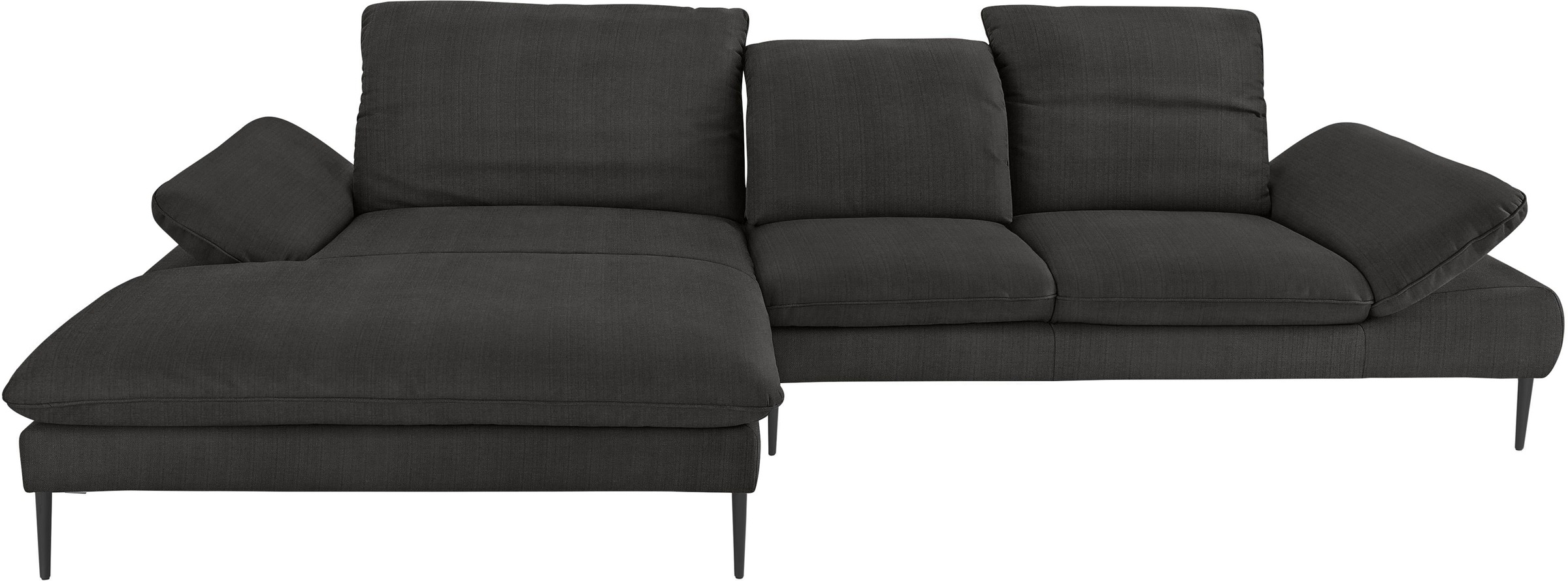 W.SCHILLIG Ecksofa »enjoy&MORE, Designsofa, bequem, zeitlos und elegant, L-Form«, Sitztiefenverstellung, Füße schwarz pulverbeschichtet, Breite 340 cm