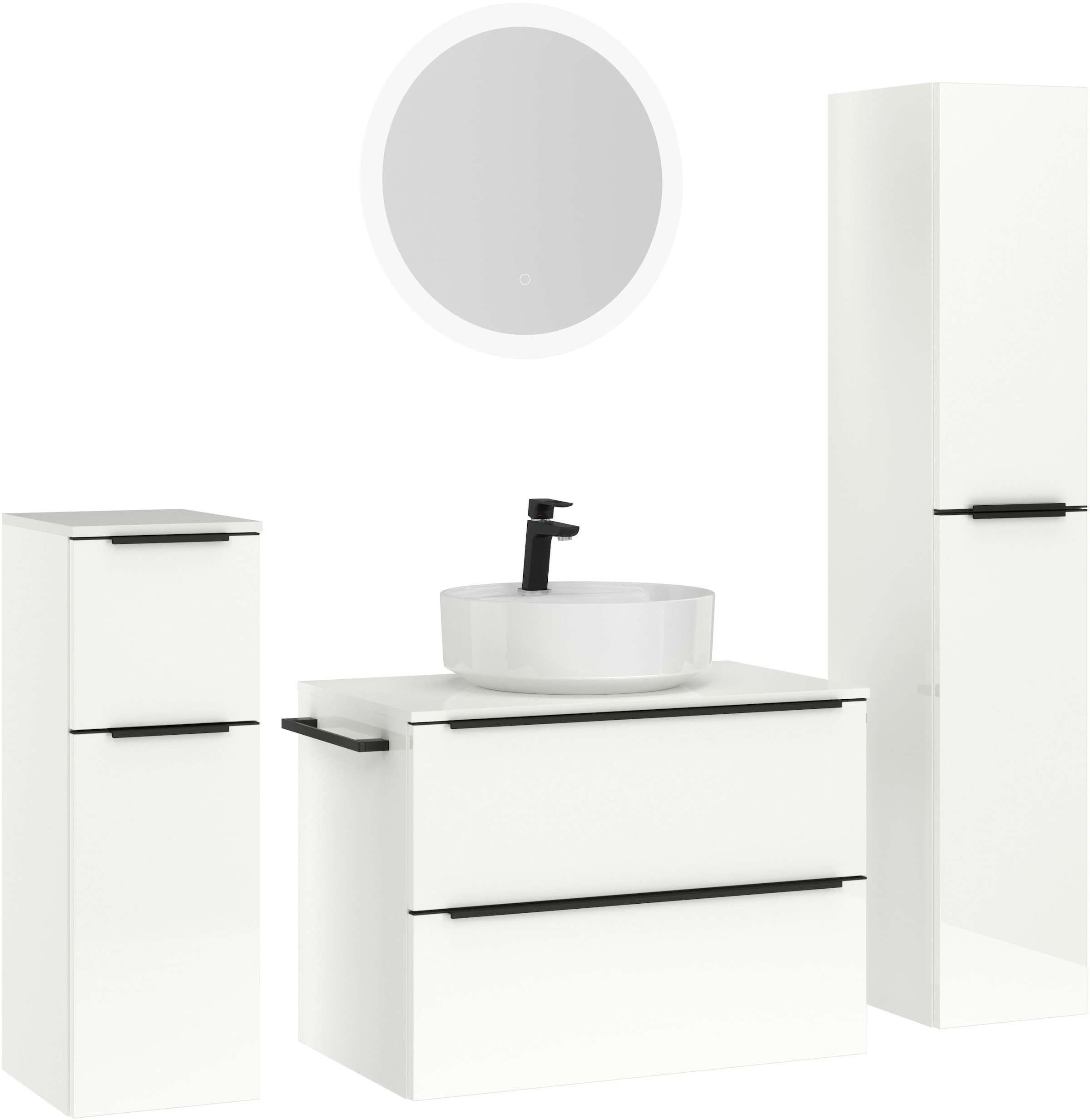 nobilia Badmöbel-Set "Alvene", (4 St., vormontiert, mit Soft-Close), Hochgl günstig online kaufen