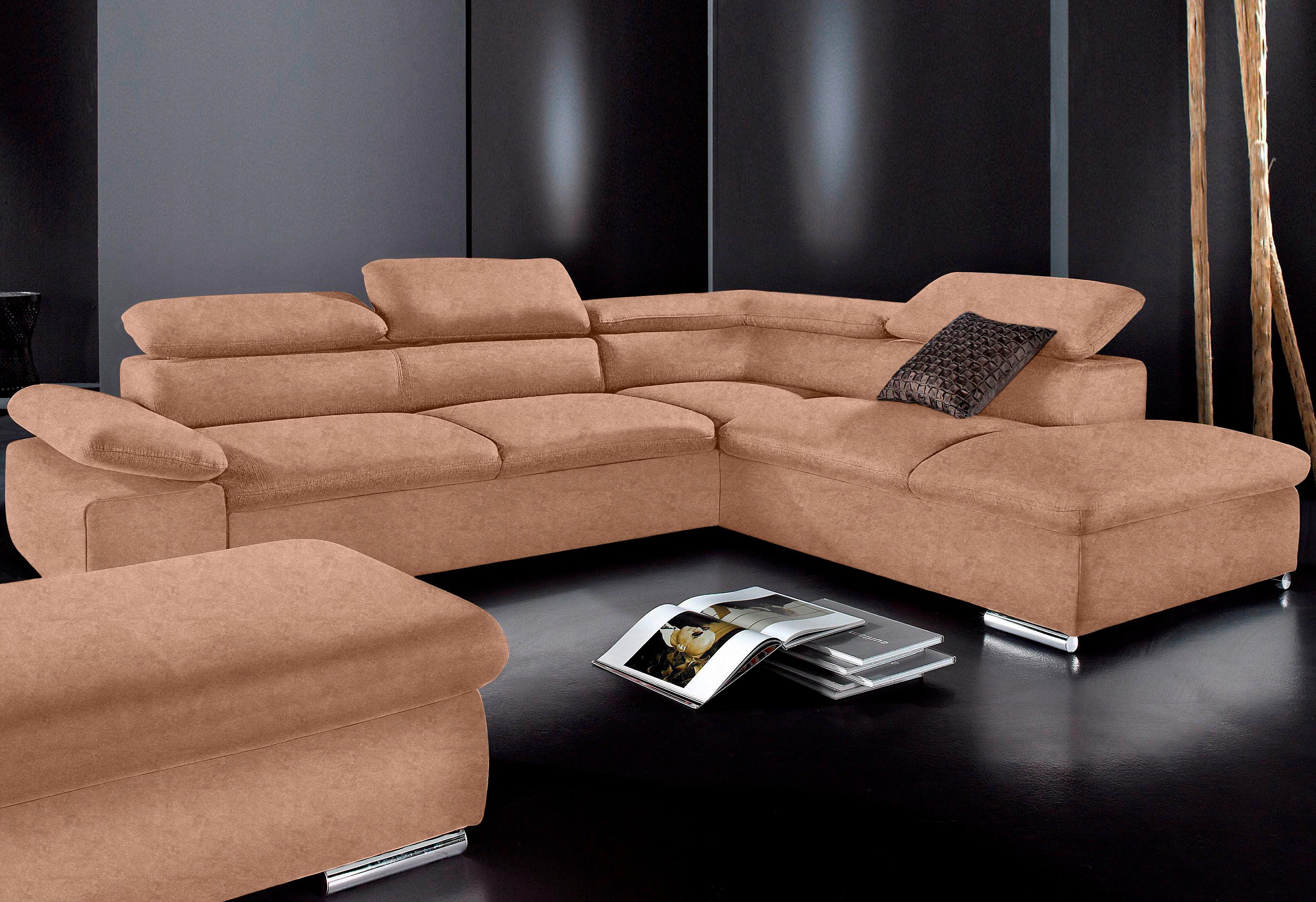 sit&more Ecksofa "Alcudia L-Form, B: 272 cm, Arm- und Kopfteilverstellung, Eckcouch" mit Schlaffunktion, Komfortsitz