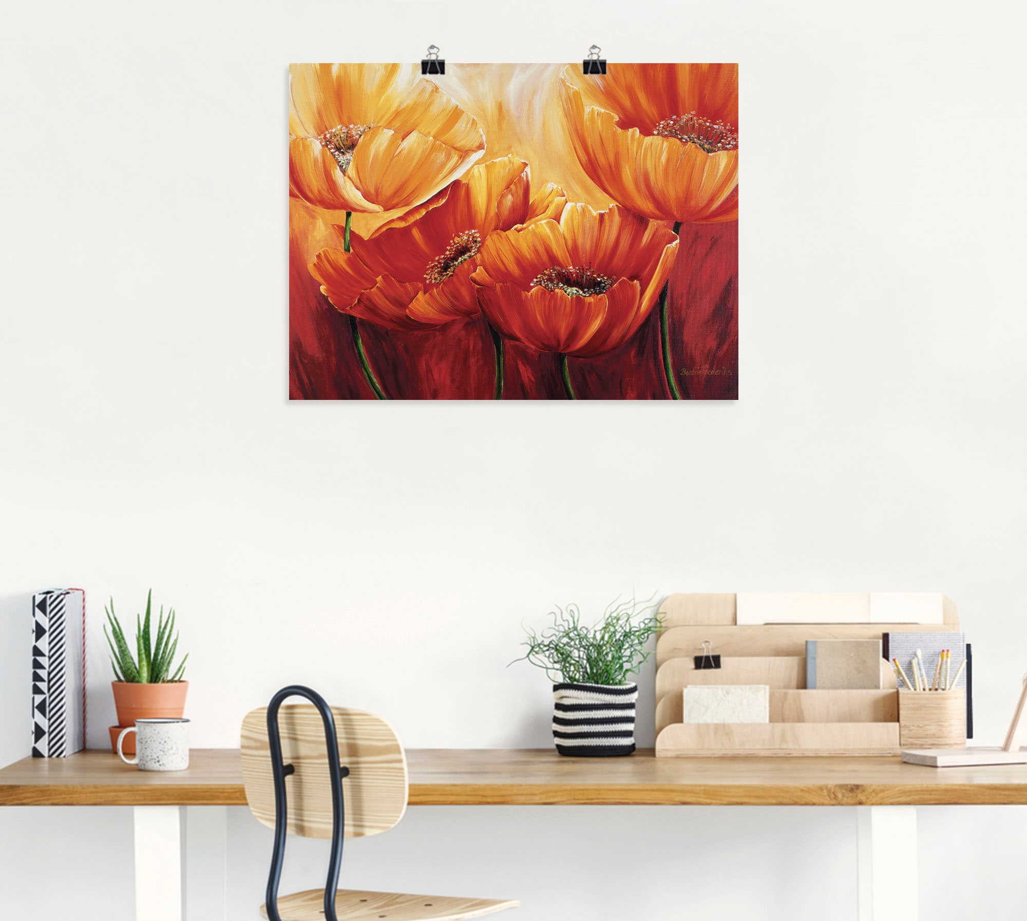 Artland Wandbild »Vier Mohnblumen«, Blumen, (1 St.), als Leinwandbild, Poster in verschied. Größen