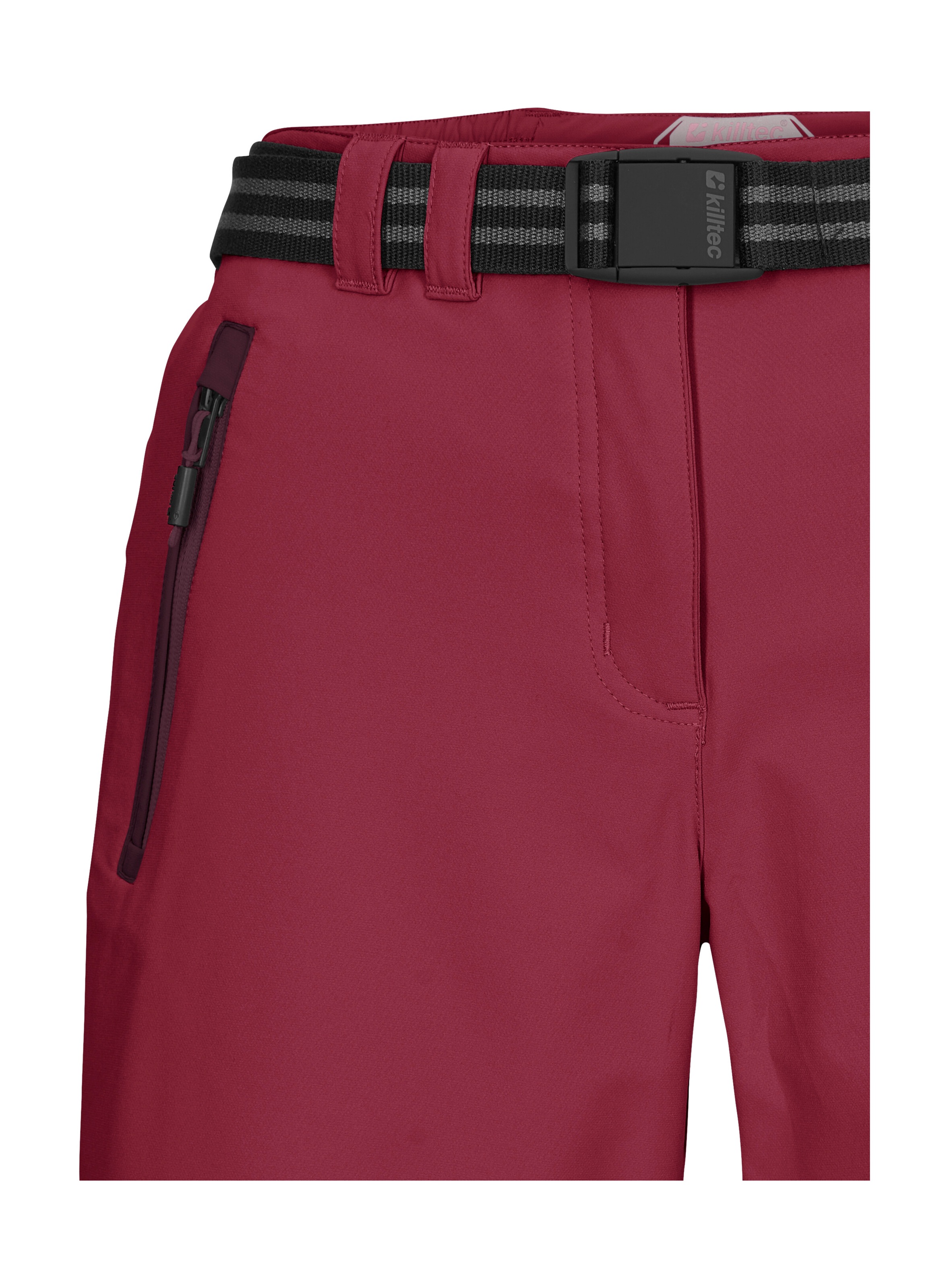 Bermudas KILLTEC "KOS 19 WMN BRMDS", Damen, Gr. 52, Normalgrößen, weinrot, Obermaterial: 100% Polyester, Hosen Bermudas, wasserabweisend, schnelltrocknend, Stretch-Material, inkl. Gürtel 2