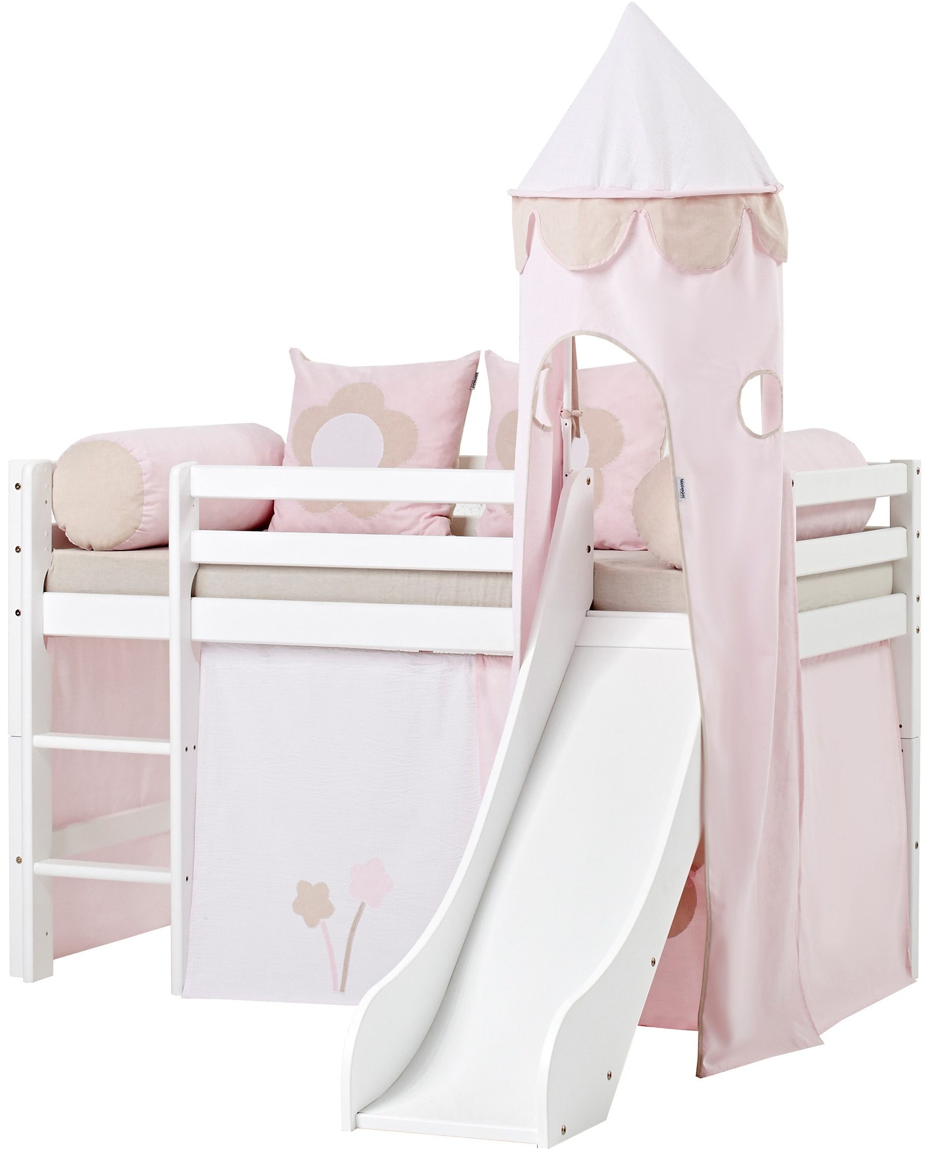 Hoppekids Hochbett Inkl Fairytale Flower Vorhang Matratze Und Rollrost Kaufen Baur