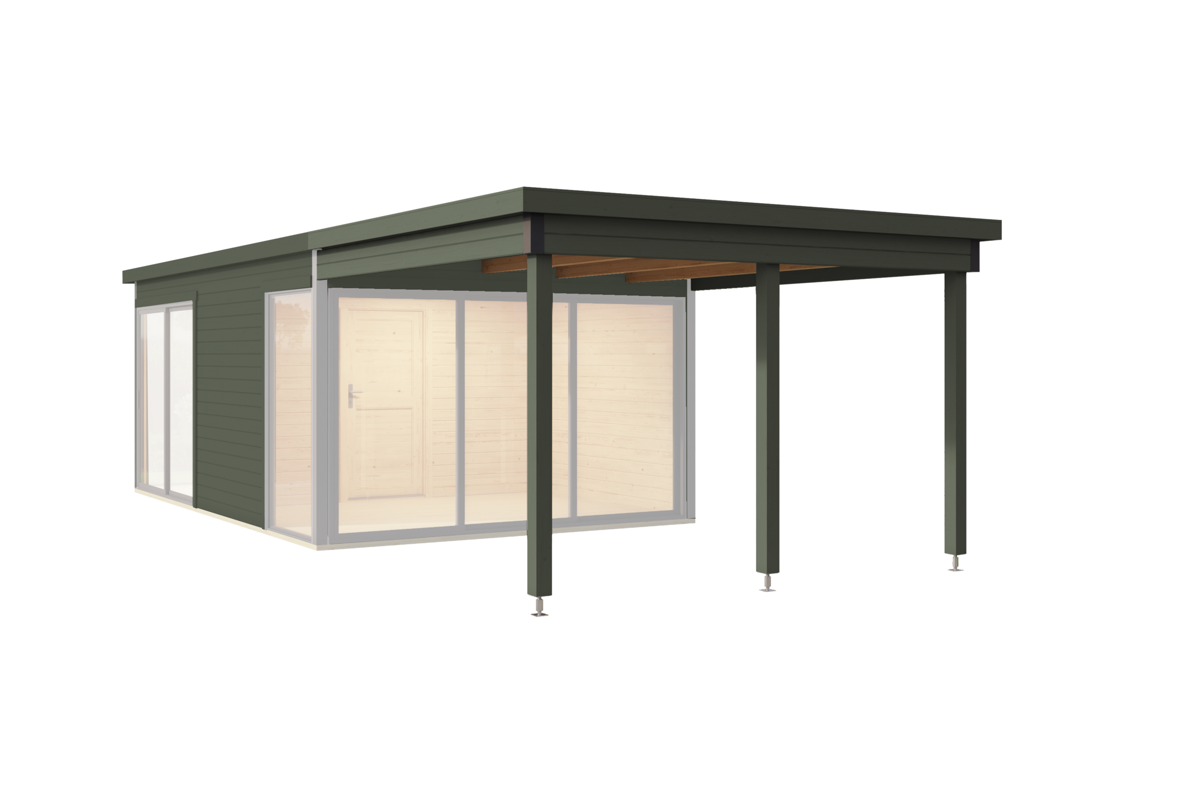 Nordic Holz Gartenhaus-Anbaudach "passend für DOMEO 3/4" günstig online kaufen