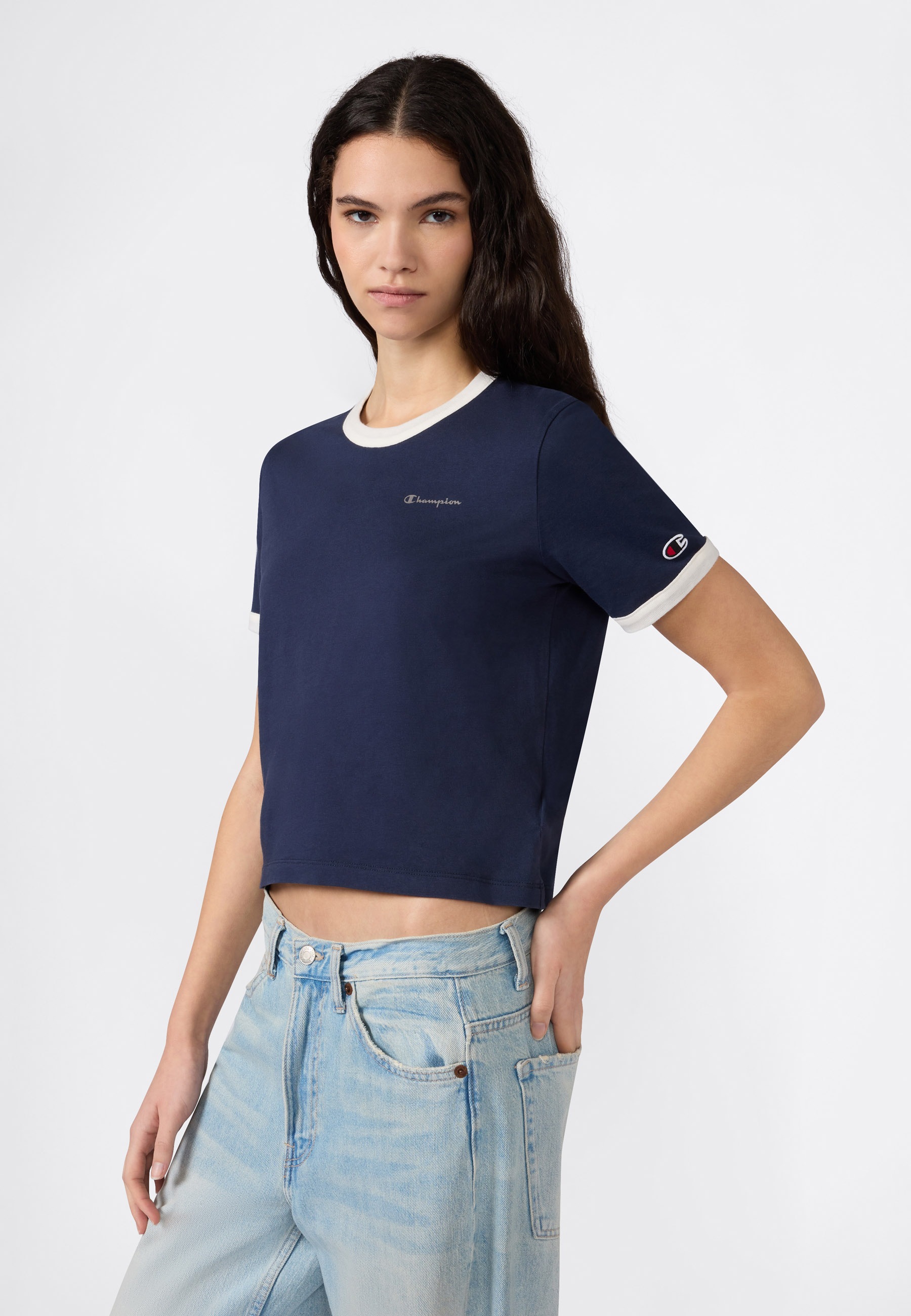 Champion Tanktop "RINGER graphic fitted T-shirt" aus Baumwolle, in den Größen XS bis XL