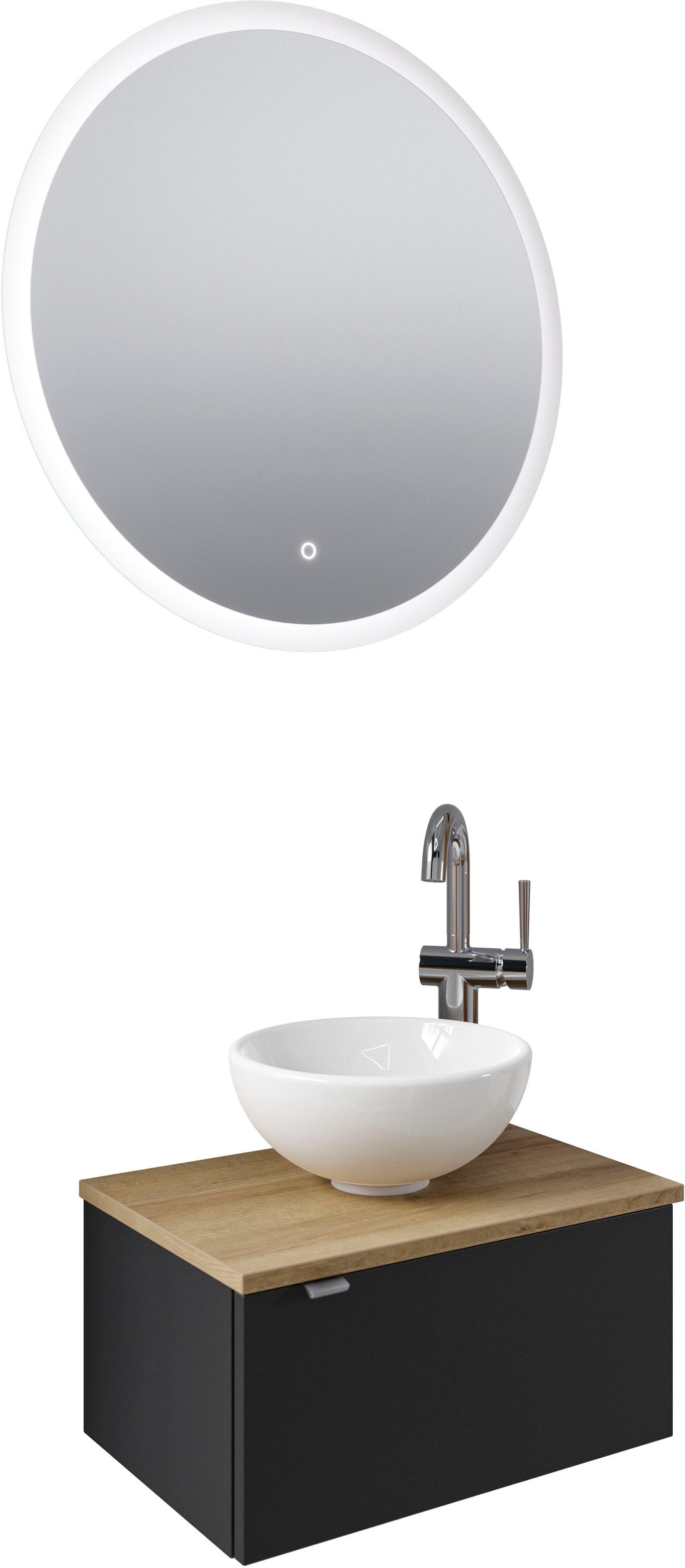 Saphir Badmöbel-Set "Serie 6915" 4 Stk. tlg. Gäste-Bad, mit LED-Spiegel und günstig online kaufen