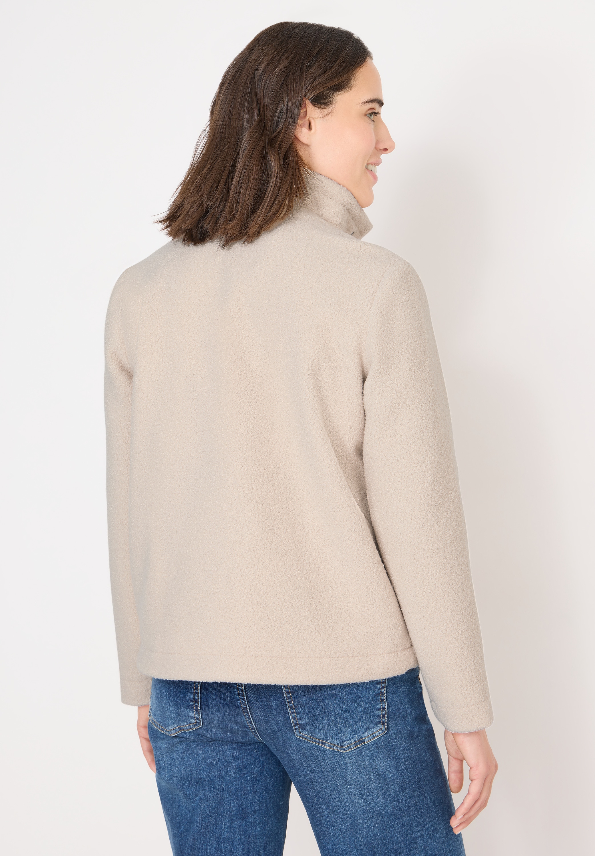 Cecil Fellimitatjacke ohne Kapuze mit Stehkragen