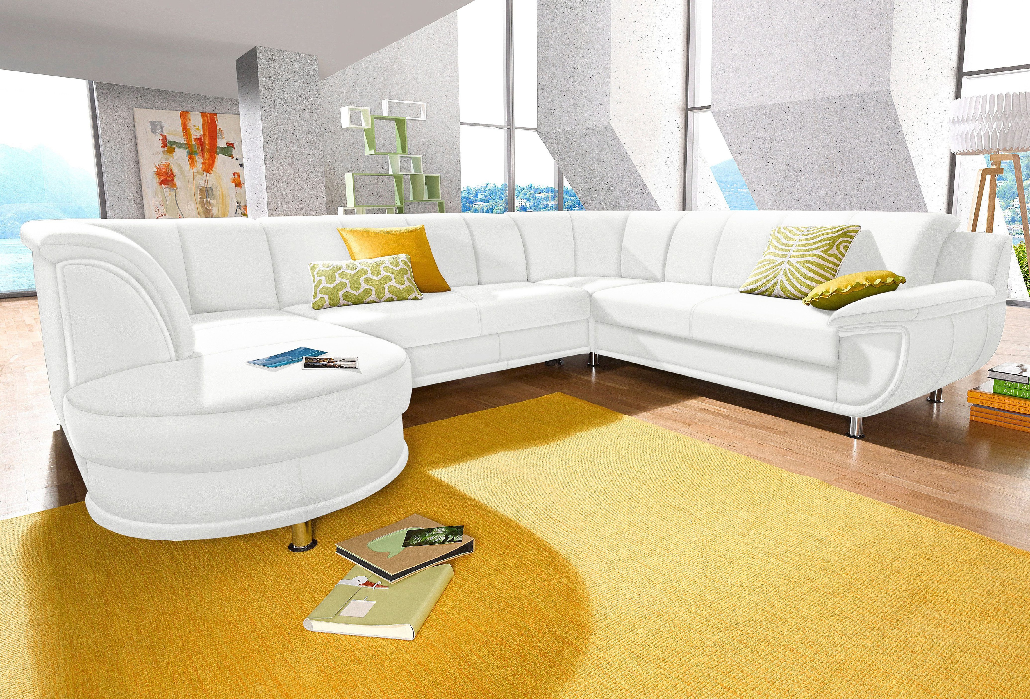 TRENDMANUFAKTUR Wohnlandschaft "Rondo, wahlweine mit Federkern, Breite 320cm, U-Form" mit Schaumstoffpolsterung, ohne Bettfunktion