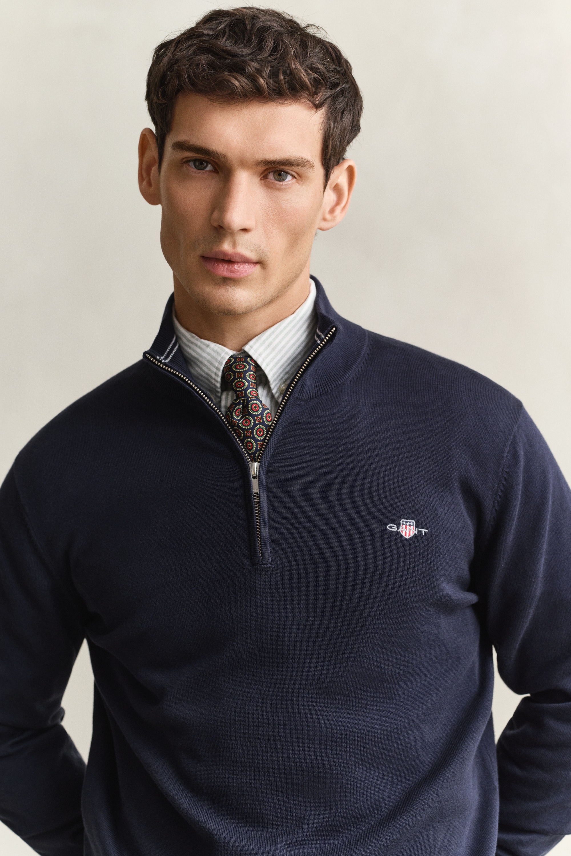 Gant »CLASSIC COTTON HALF ZIP« Regular fit mit Troyerkragen